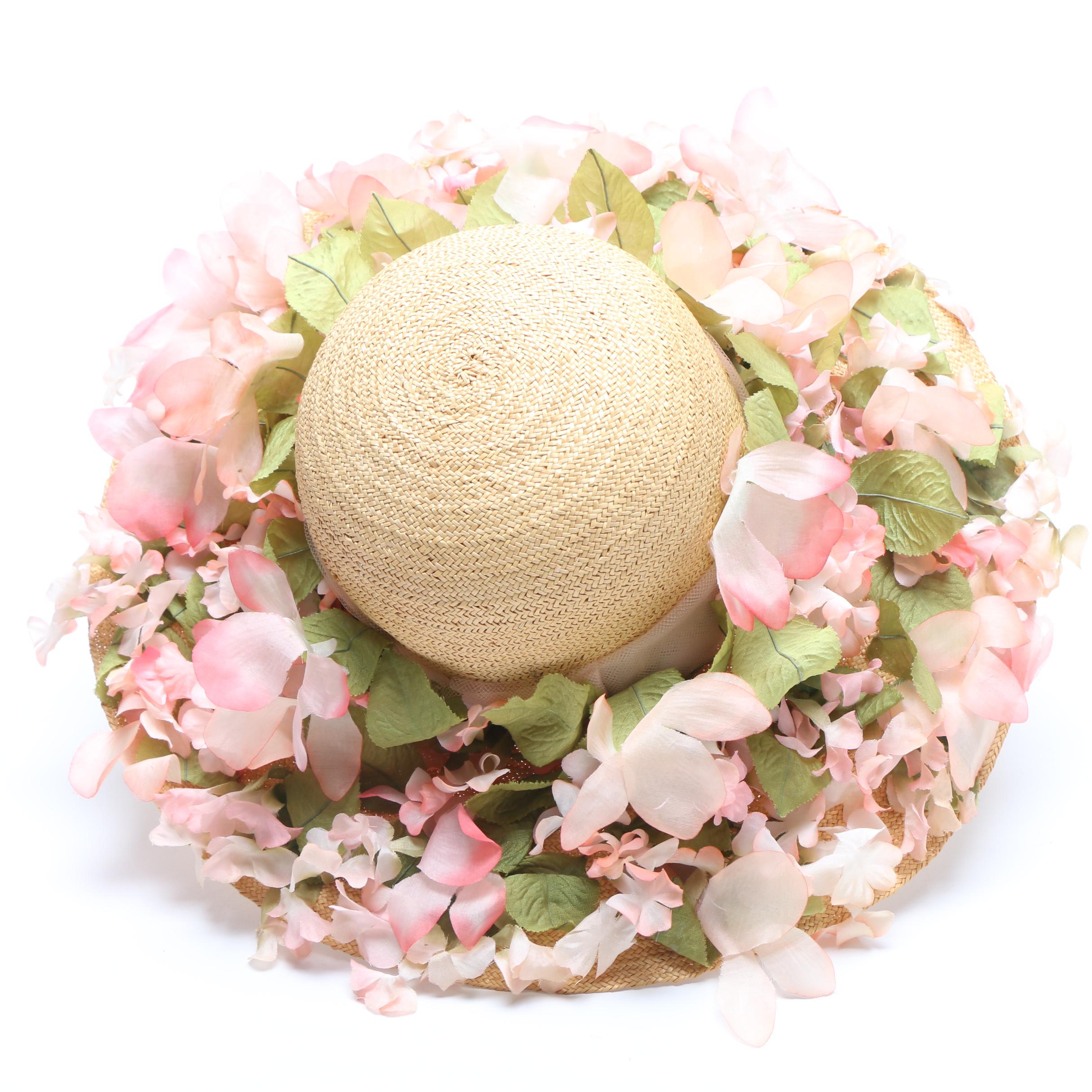 Women's Vintage Wide Brim Hats Including Christian Dior