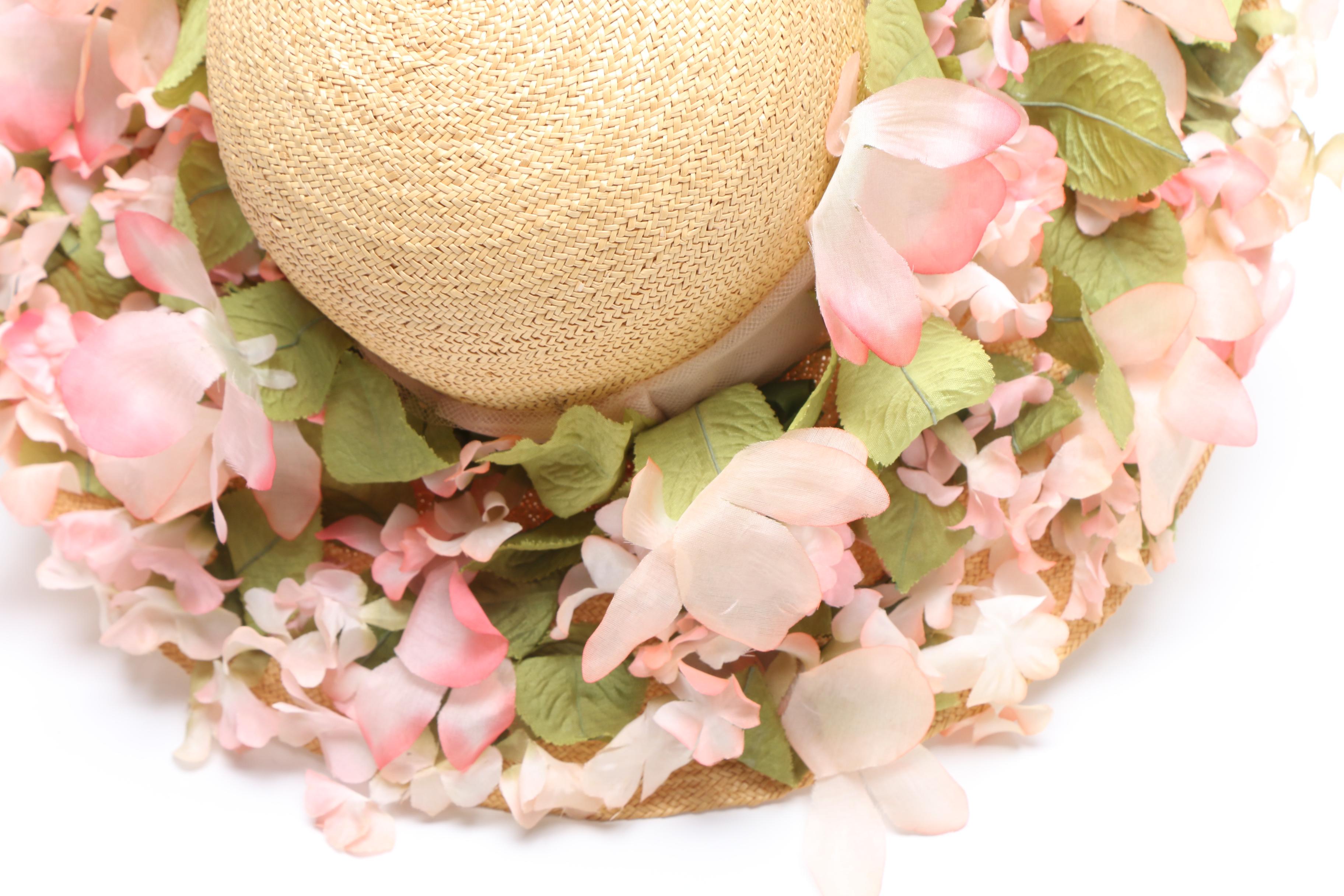 Women's Vintage Wide Brim Hats Including Christian Dior