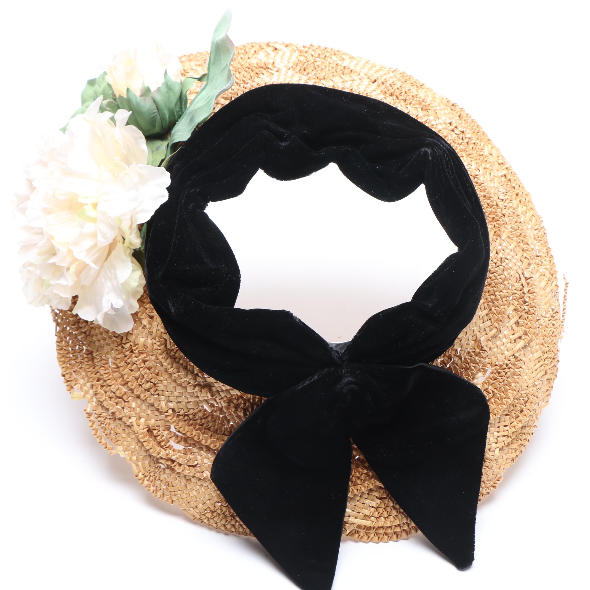 Women's Vintage Wide Brim Hats Including Christian Dior