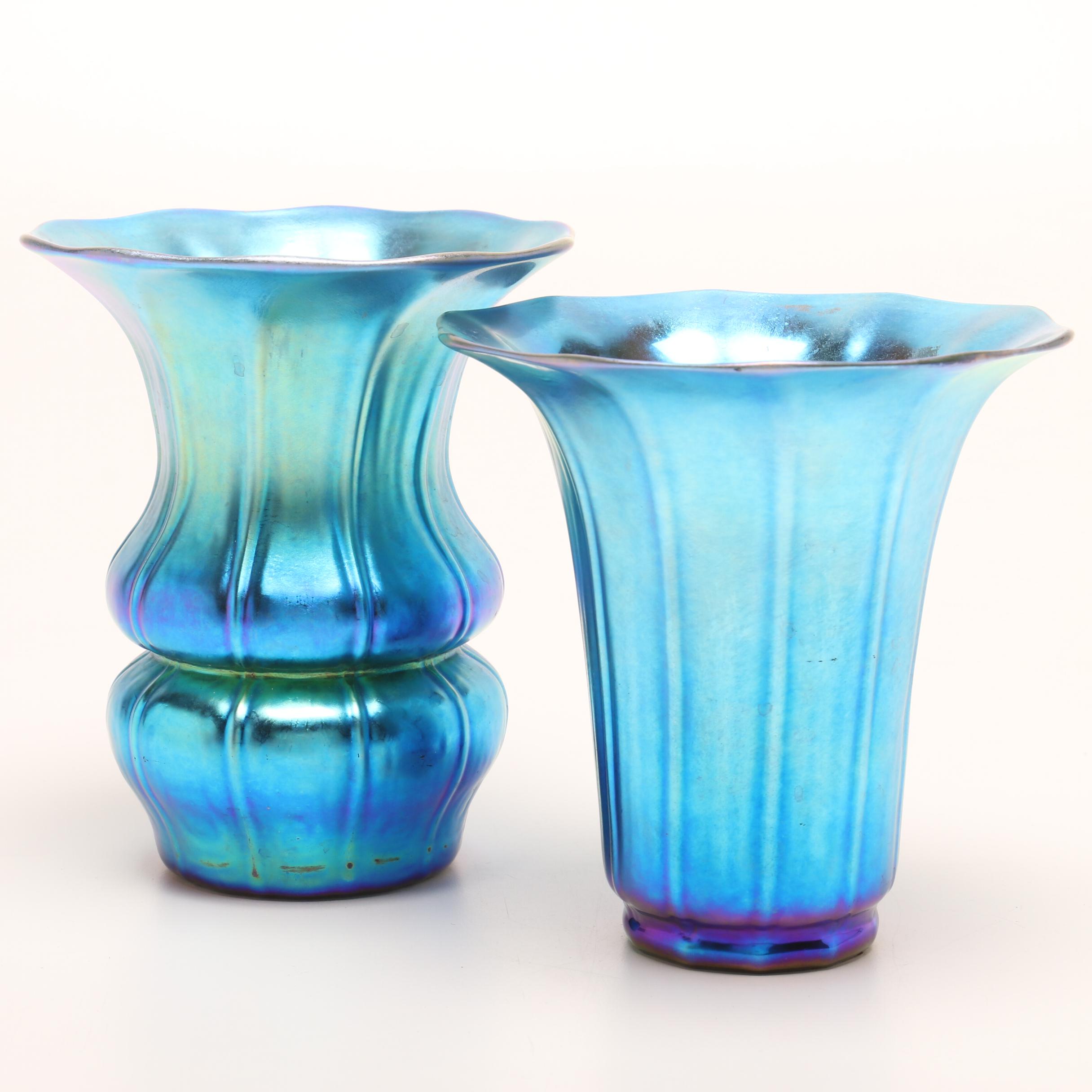 Steuben Aurene Art Glass Vases