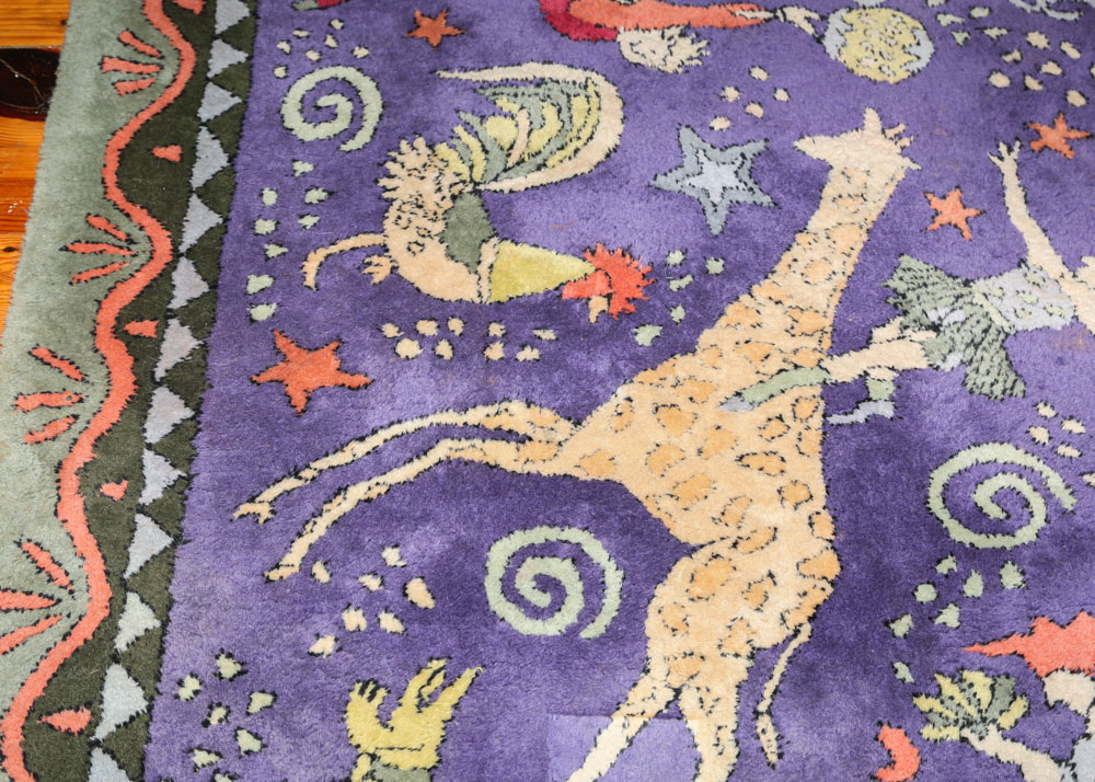 Hand-Tufted Indian Susan Sargent Designs "Circus" Wool Rug