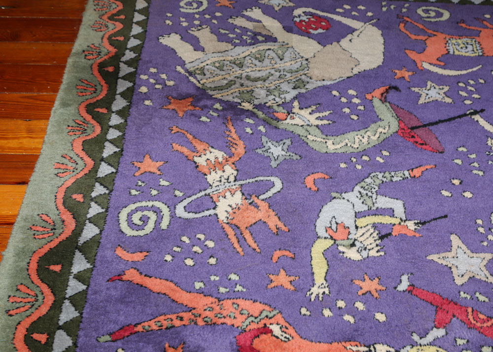 Hand-Tufted Indian Susan Sargent Designs "Circus" Wool Rug
