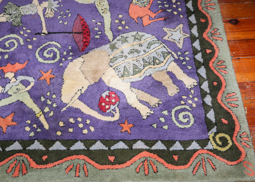 Hand-Tufted Indian Susan Sargent Designs "Circus" Wool Rug