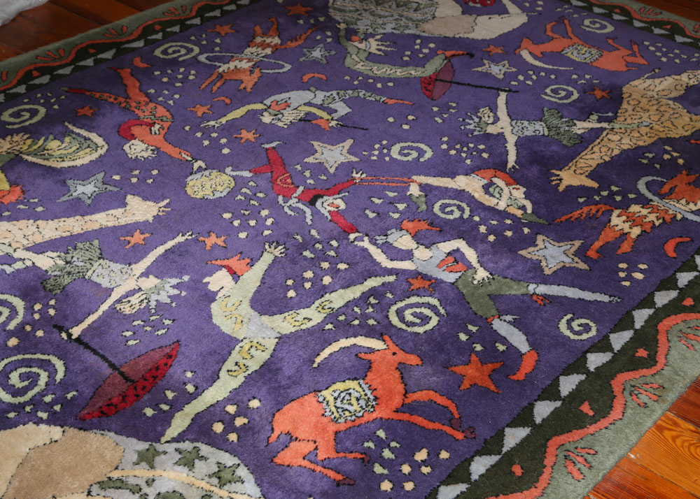 Hand-Tufted Indian Susan Sargent Designs "Circus" Wool Rug
