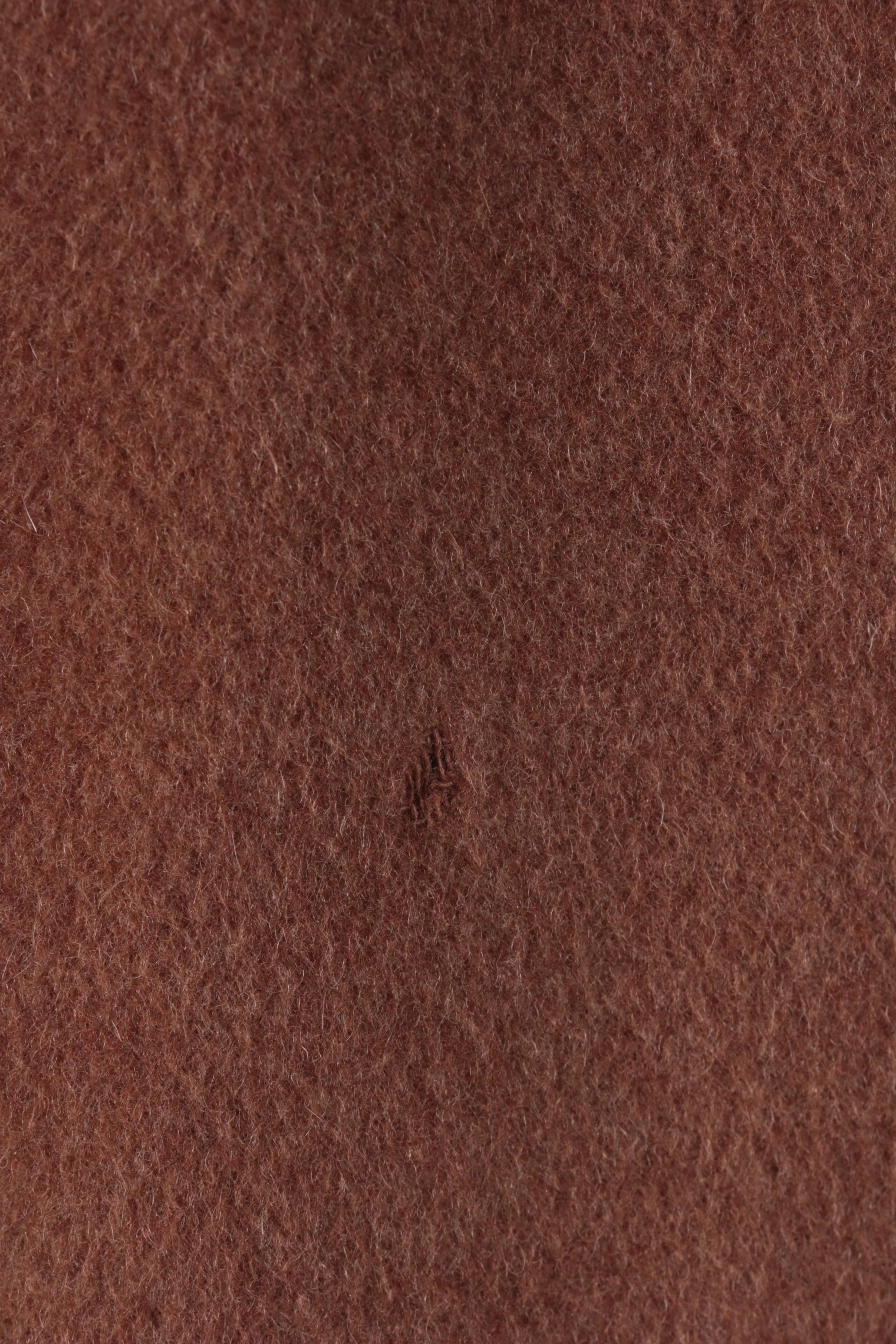 Vintage Brown Wool Skirt Suit with Fox Fur Collar