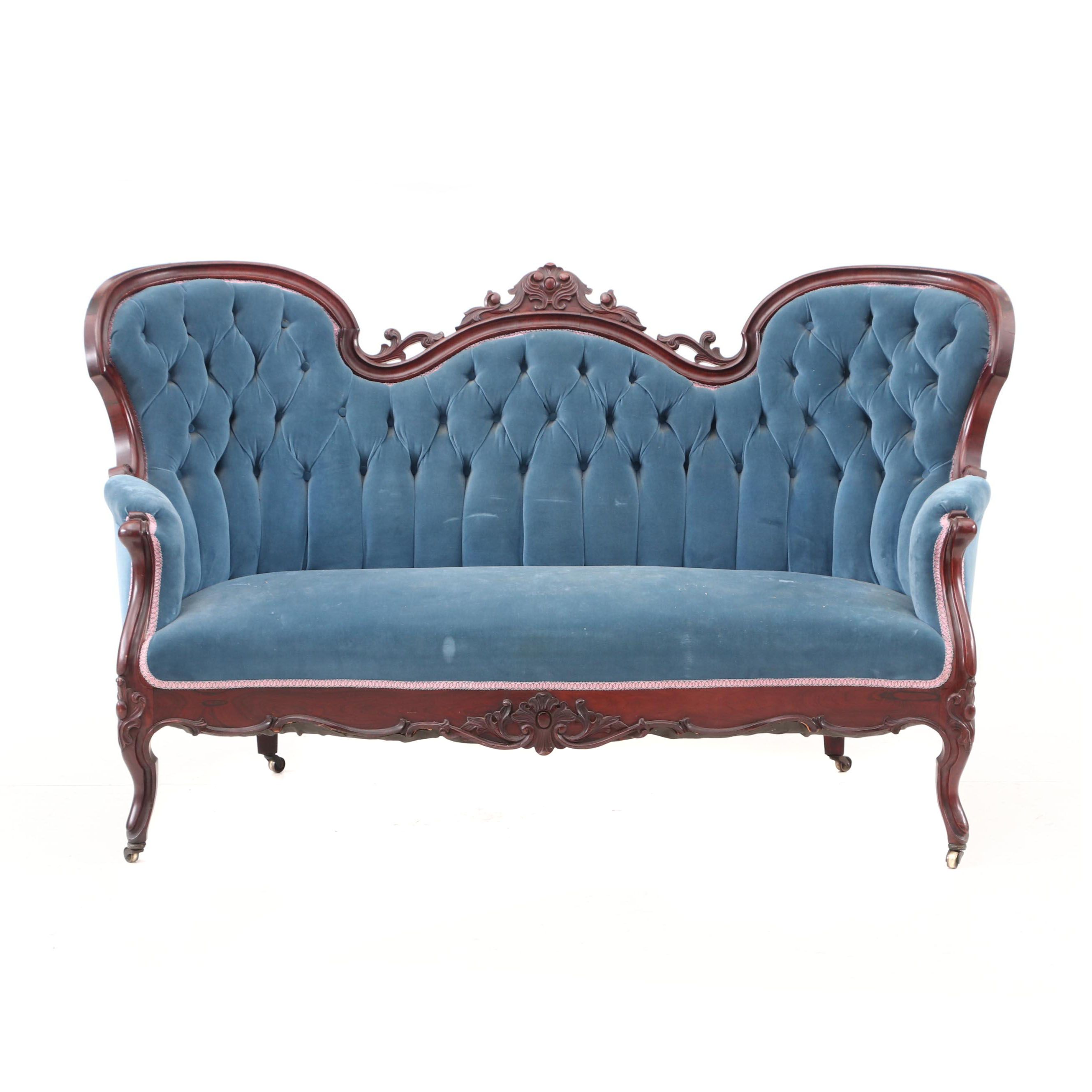 Victorian Rosewood Rococo Revival Settee, Circa 1880