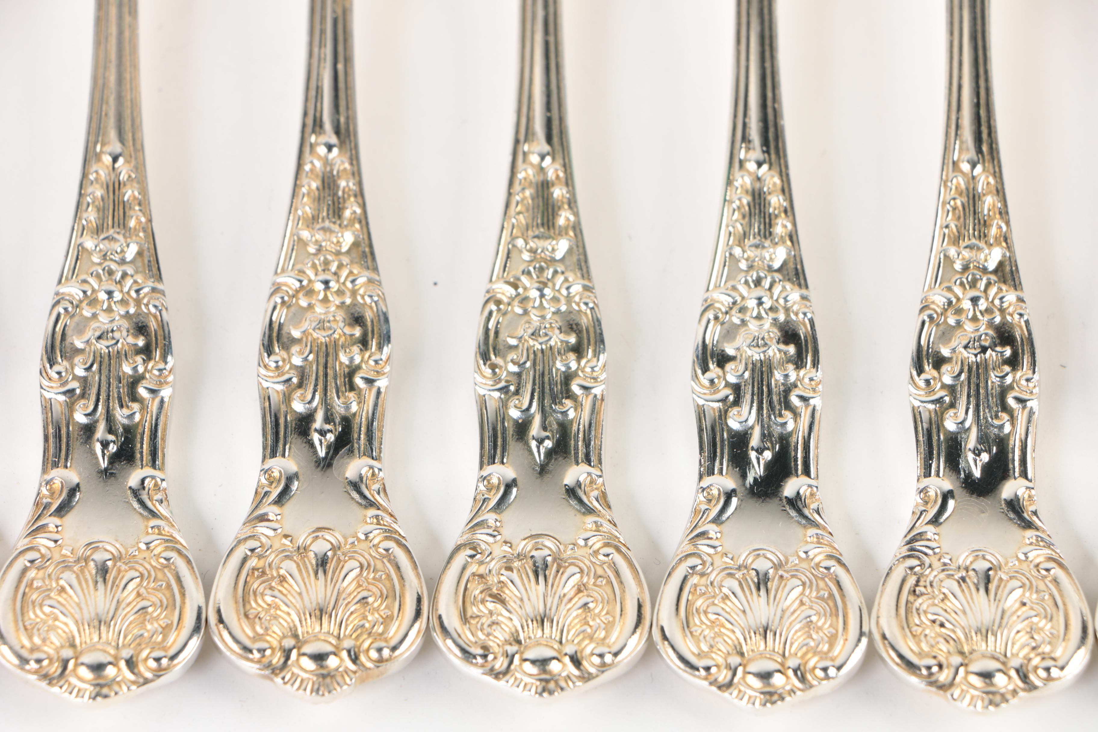 Sheffield "Kings" Silver Plate Flatware Set with Chest