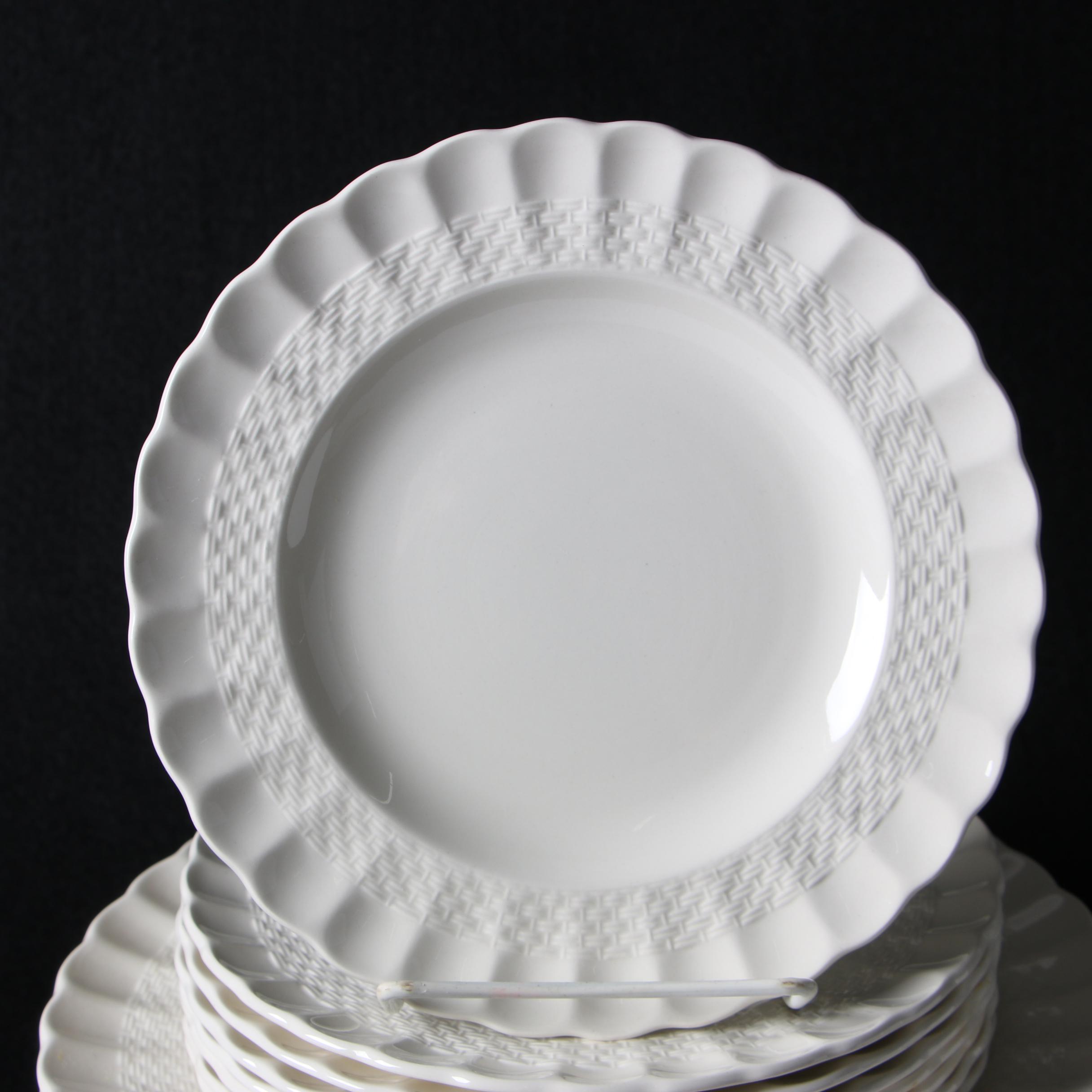 Spode "Chelsea Wicker" Dinner and Salad Plates, Late 20th Century