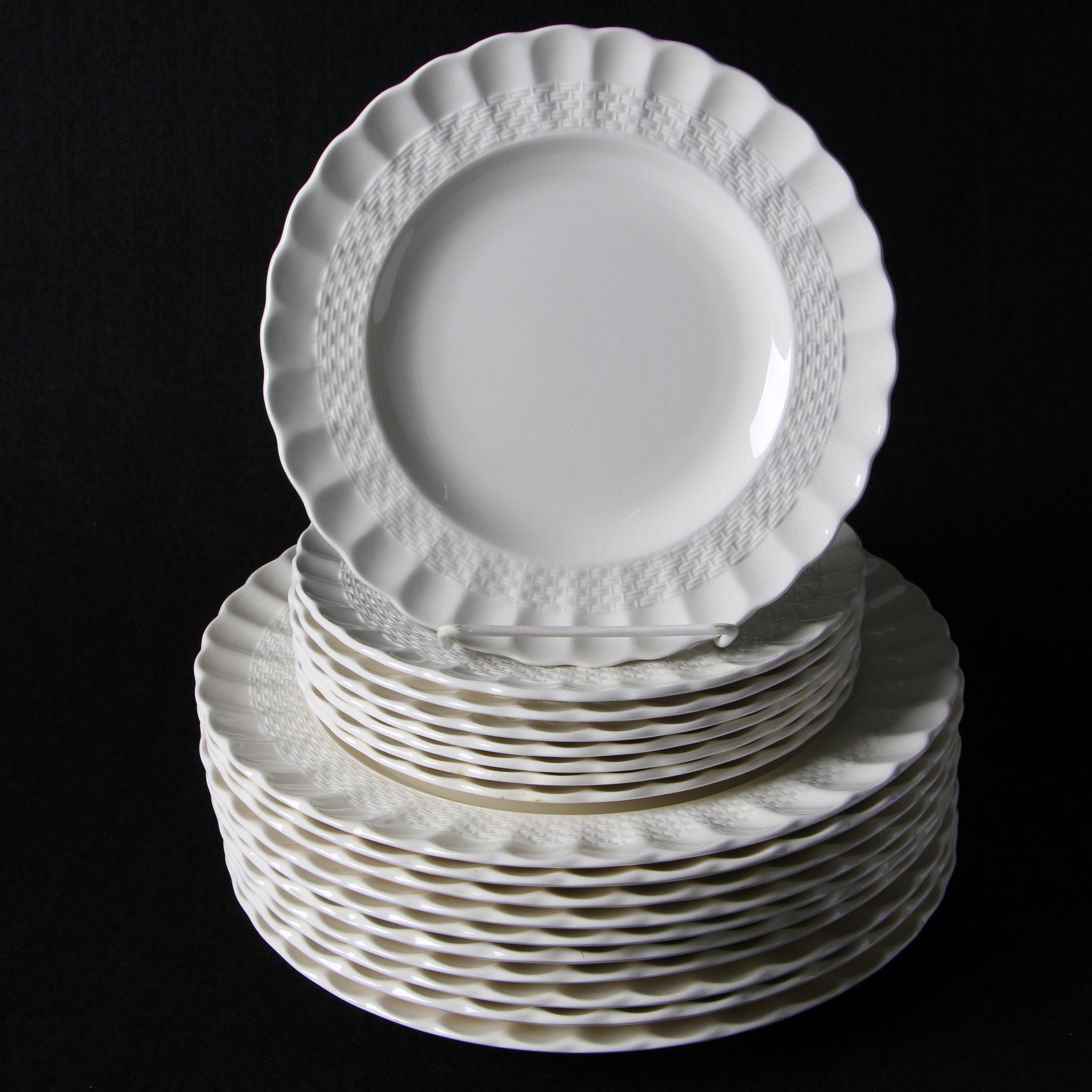 Spode "Chelsea Wicker" Dinner and Salad Plates, Late 20th Century