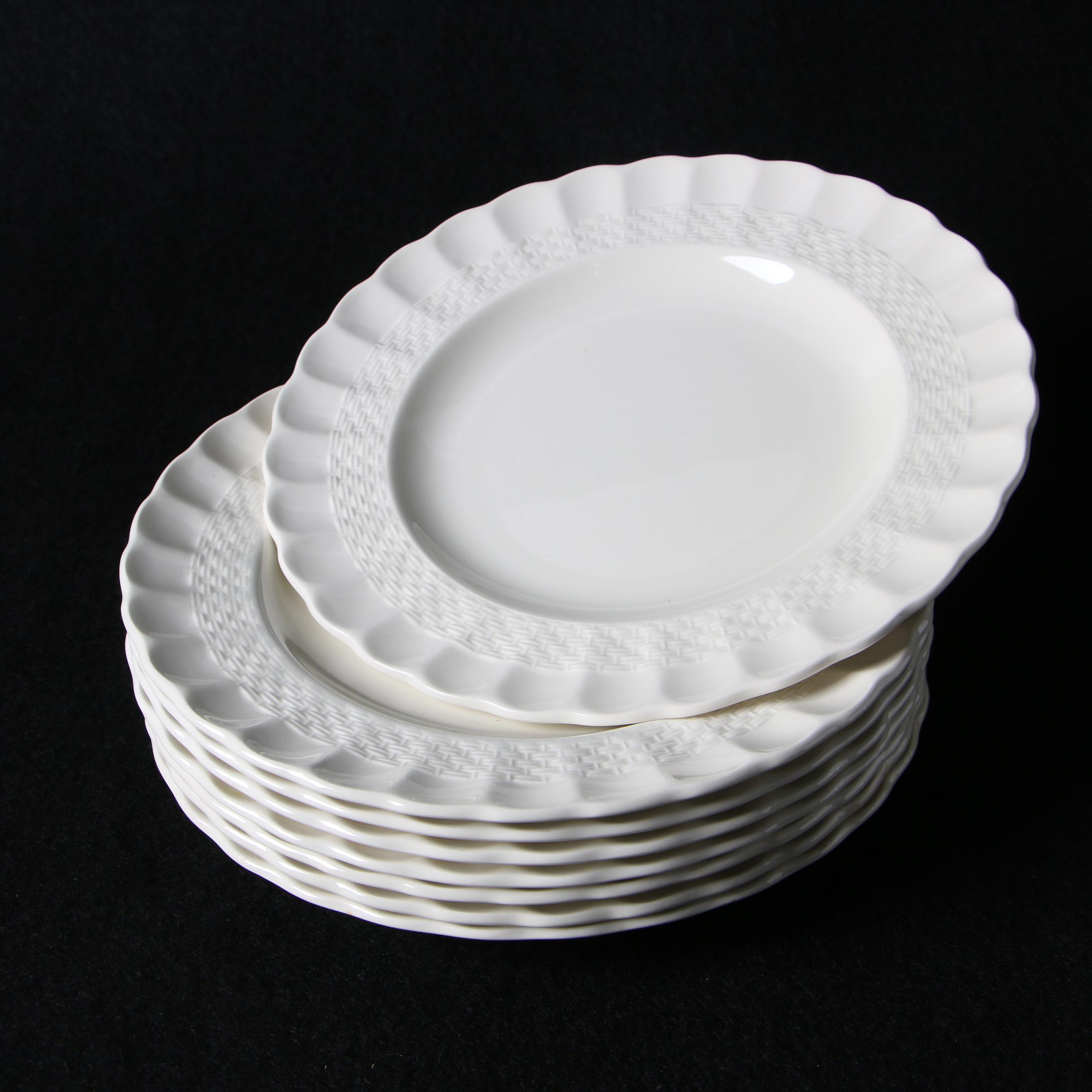 Spode "Chelsea Wicker" Dinner and Salad Plates, Late 20th Century