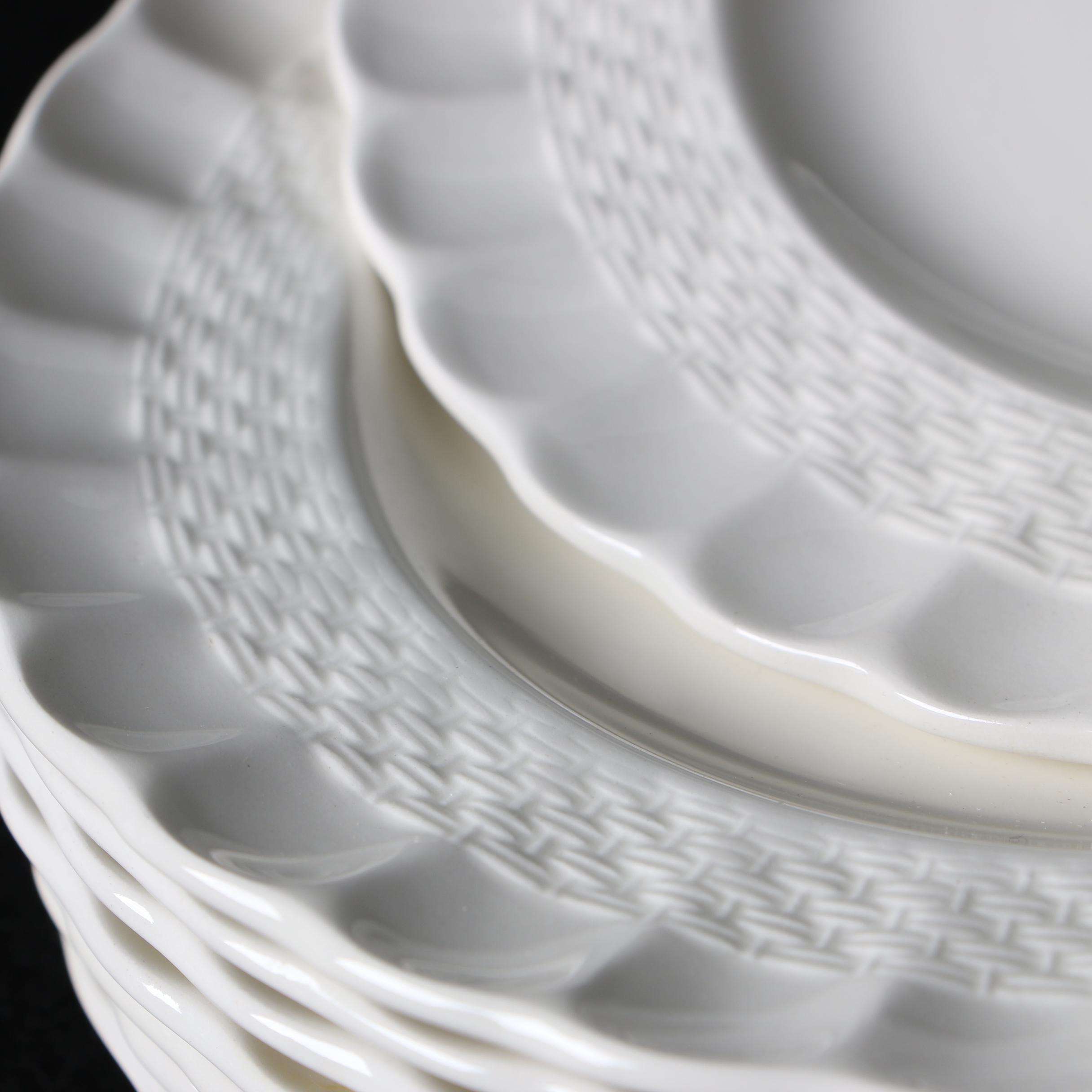 Spode "Chelsea Wicker" Dinner and Salad Plates, Late 20th Century