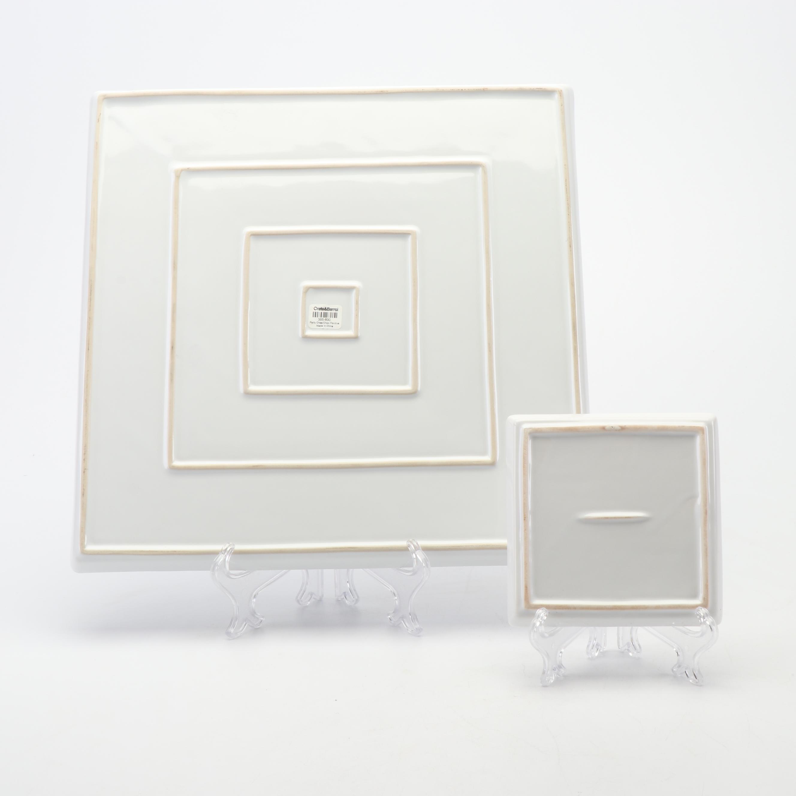 Crate & Barrel White Ceramic Dinnerware