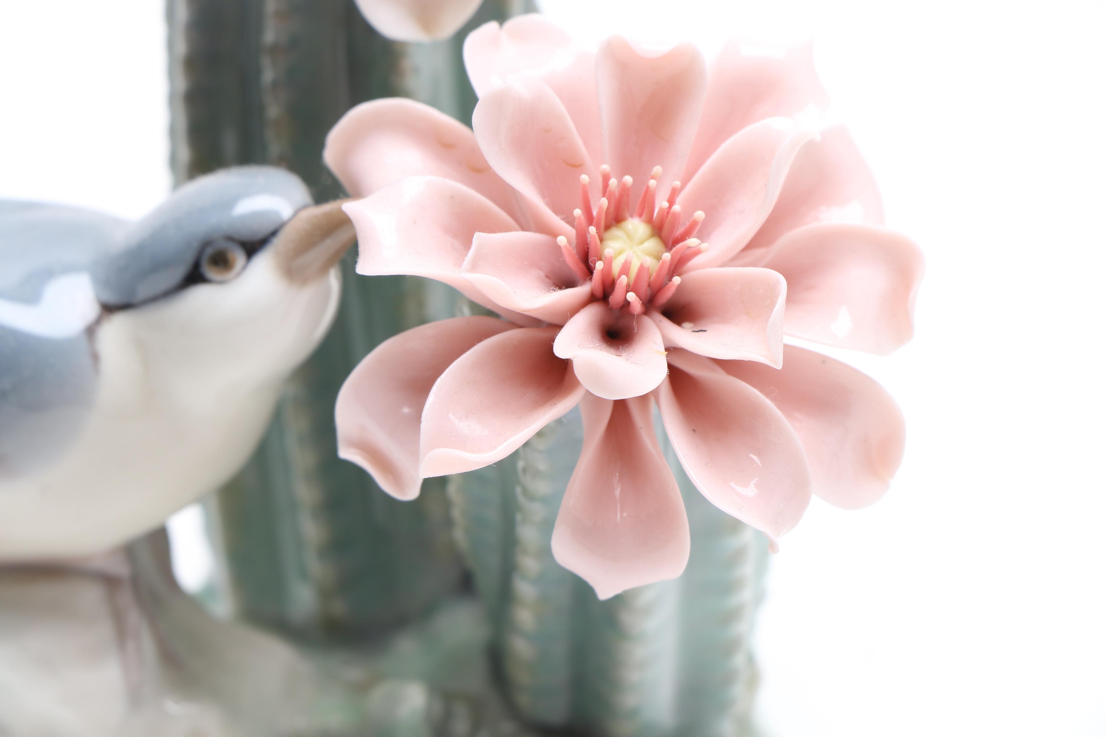 Lladró "Bird on Cactus" Porcelain Figurine