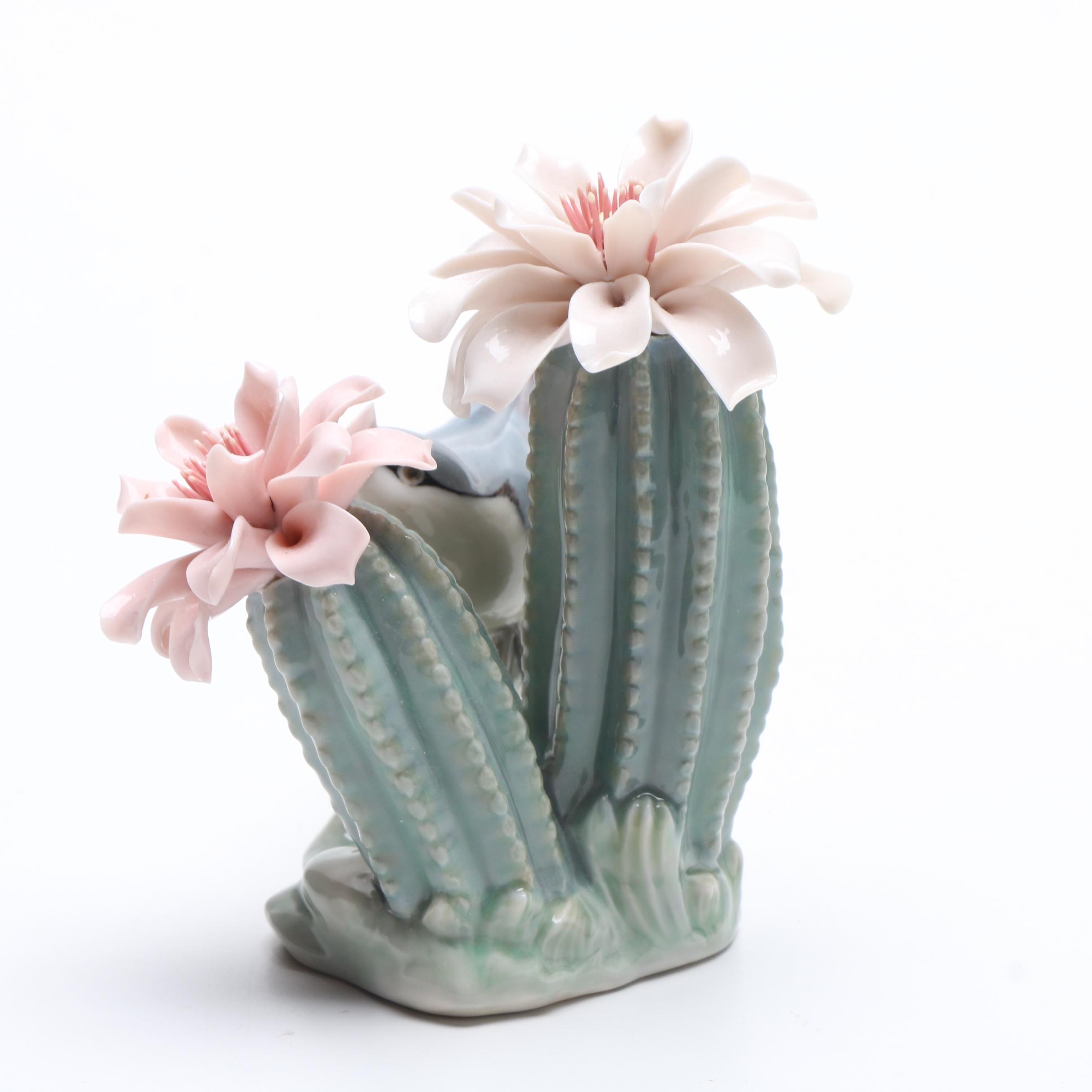 Lladró "Bird on Cactus" Porcelain Figurine