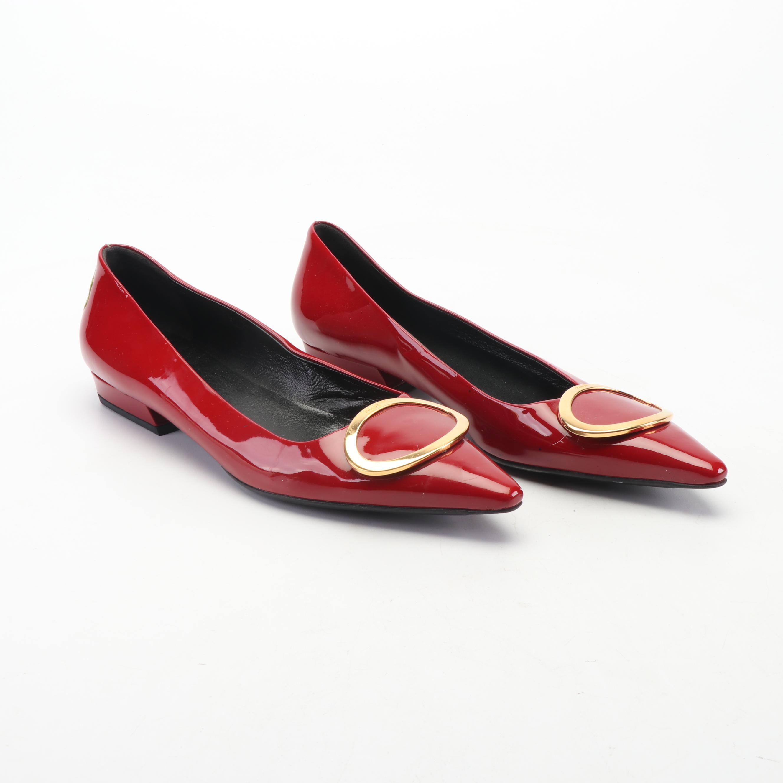 Women's Prada Red Patent Leather Flats