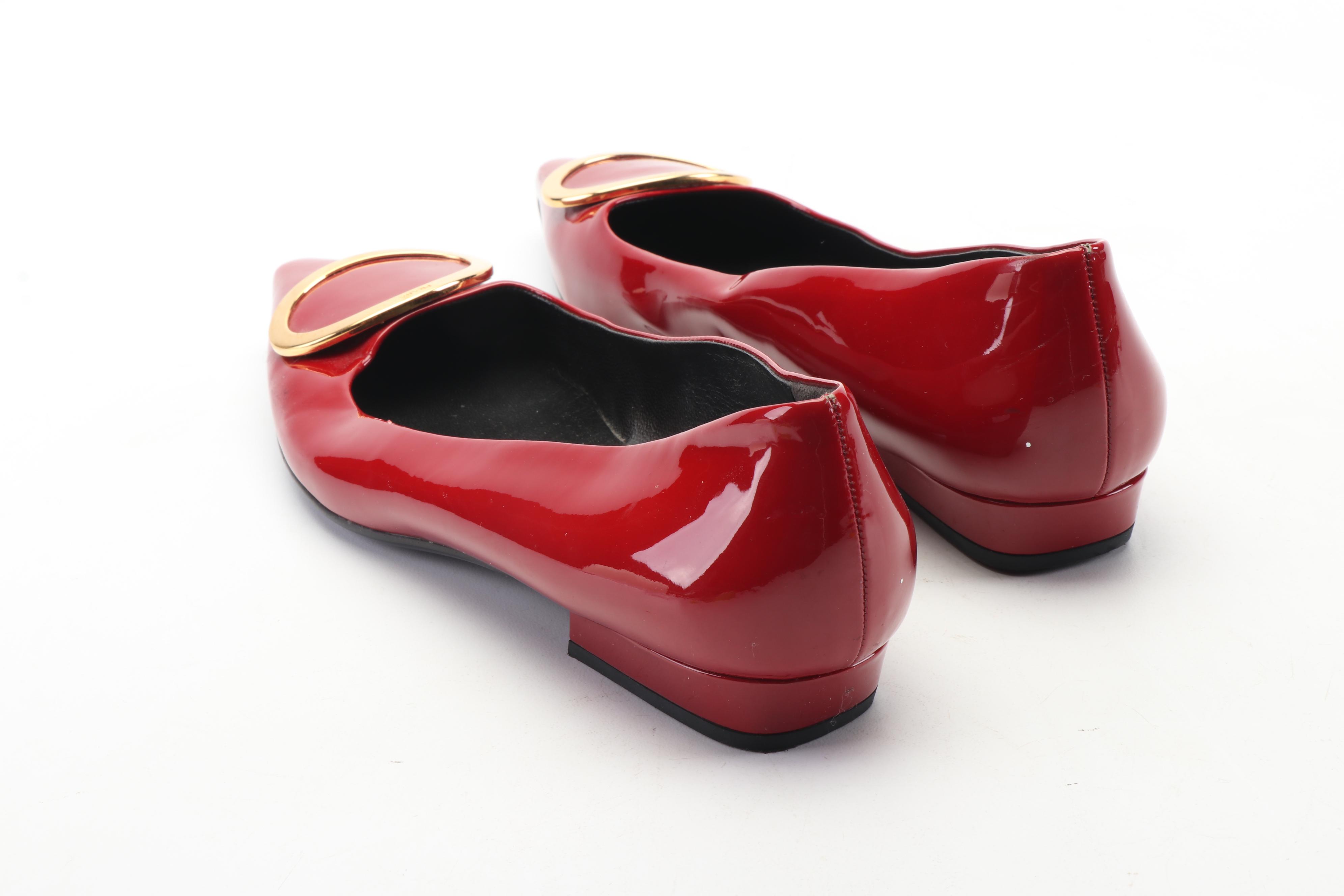 Women's Prada Red Patent Leather Flats