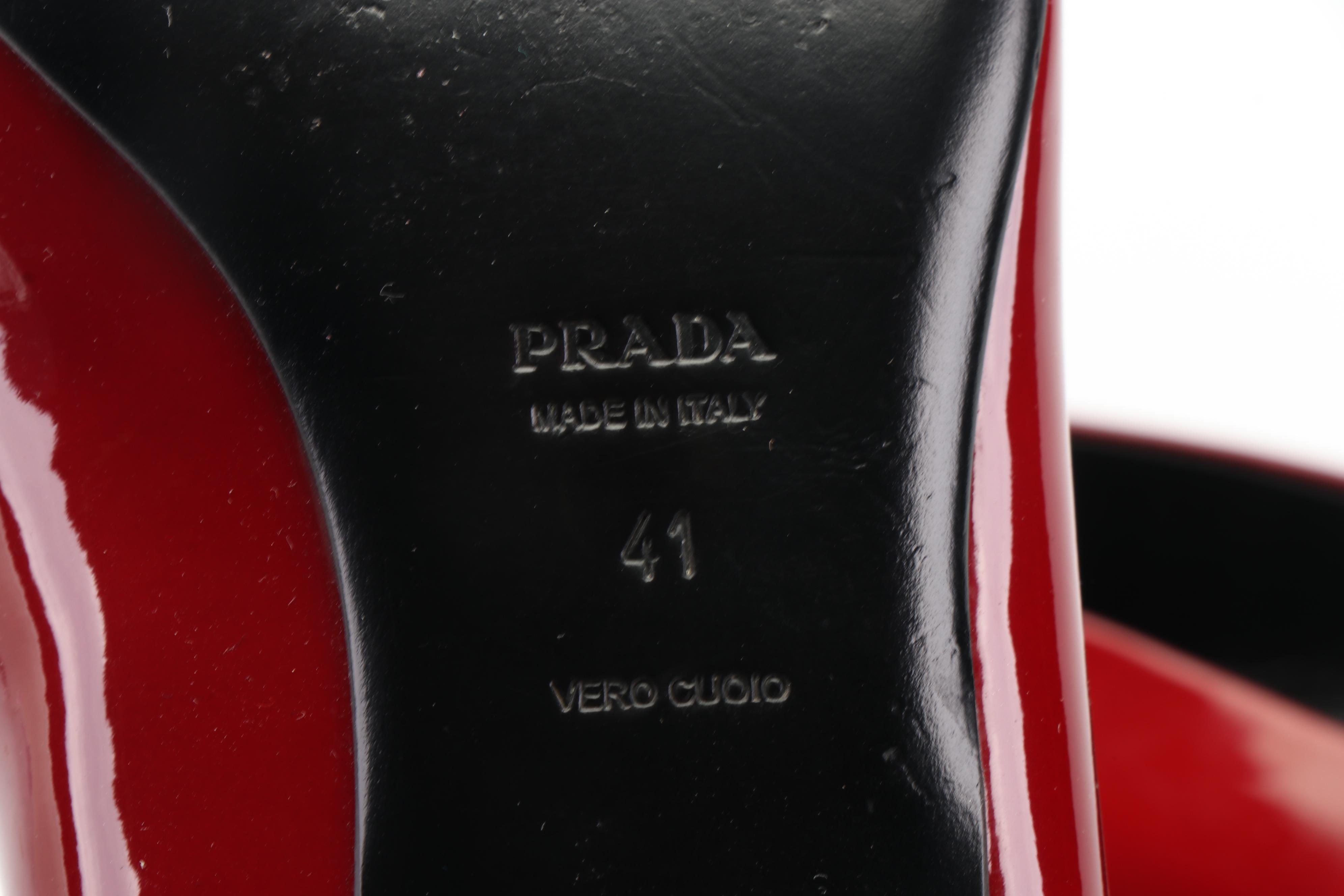 Women's Prada Red Patent Leather Flats