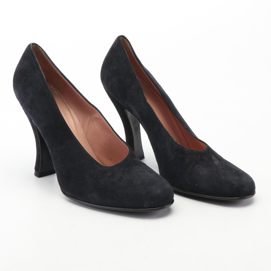 Prada Black Suede Pumps, Made in Italy