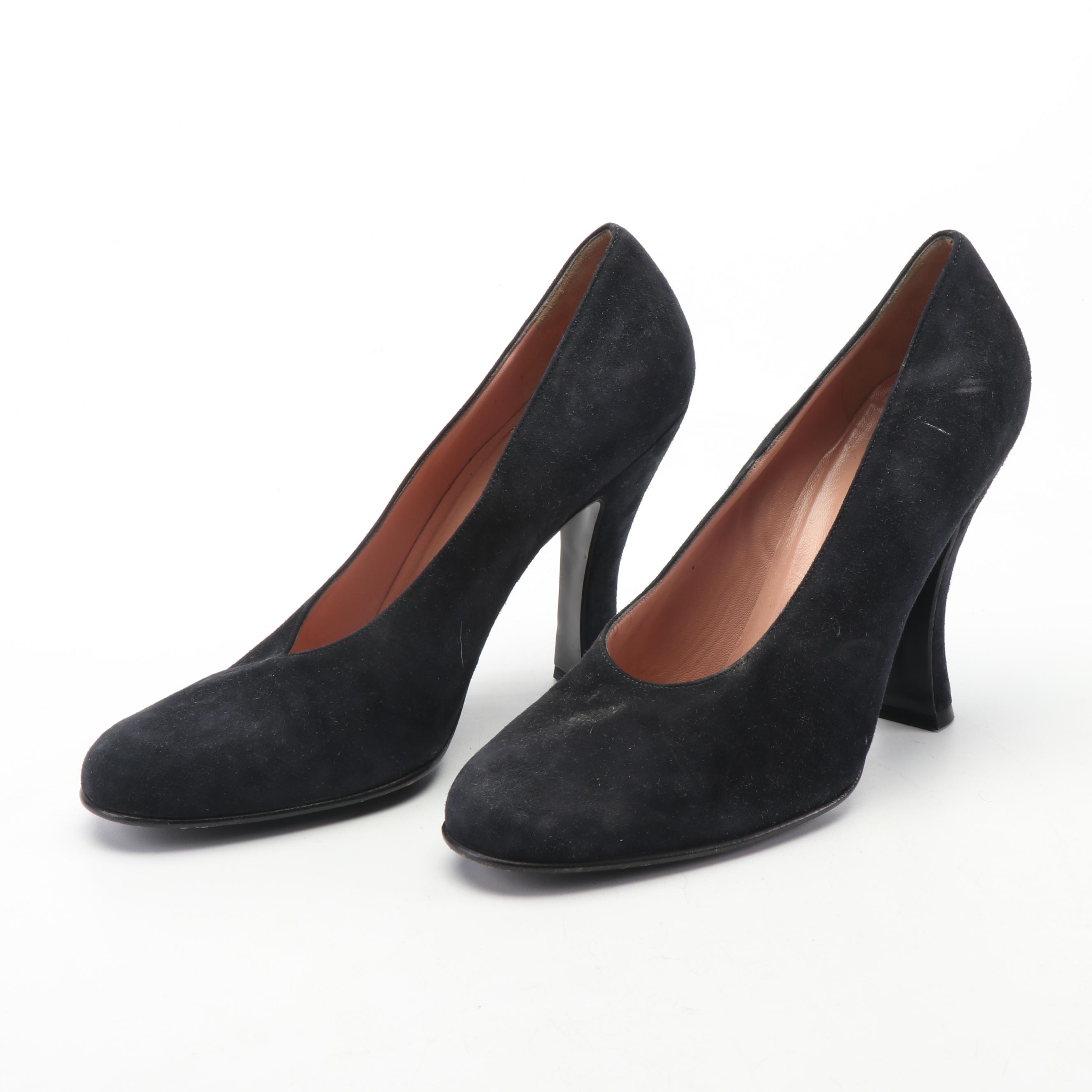 Prada Black Suede Pumps, Made in Italy