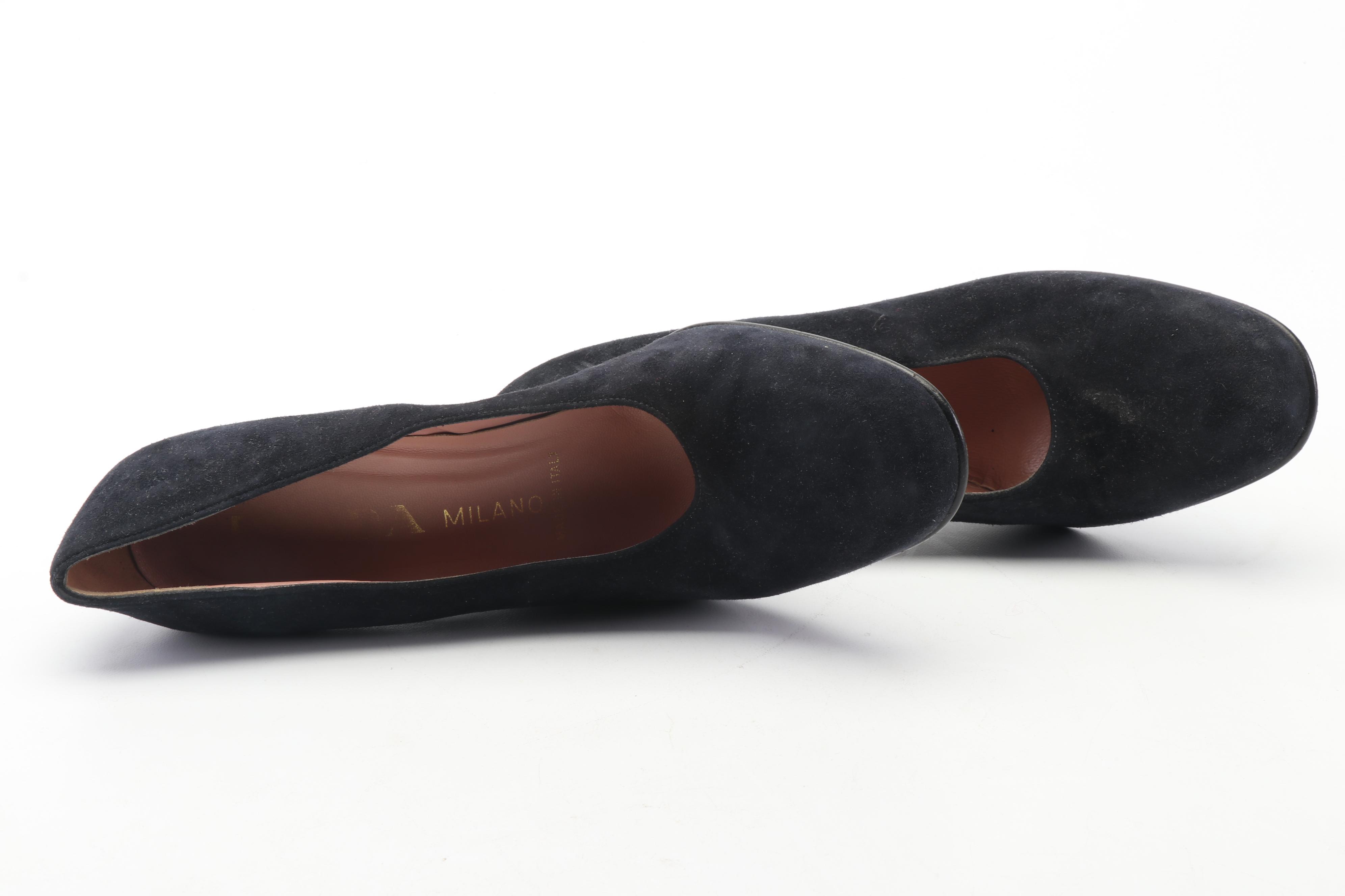 Prada Black Suede Pumps, Made in Italy