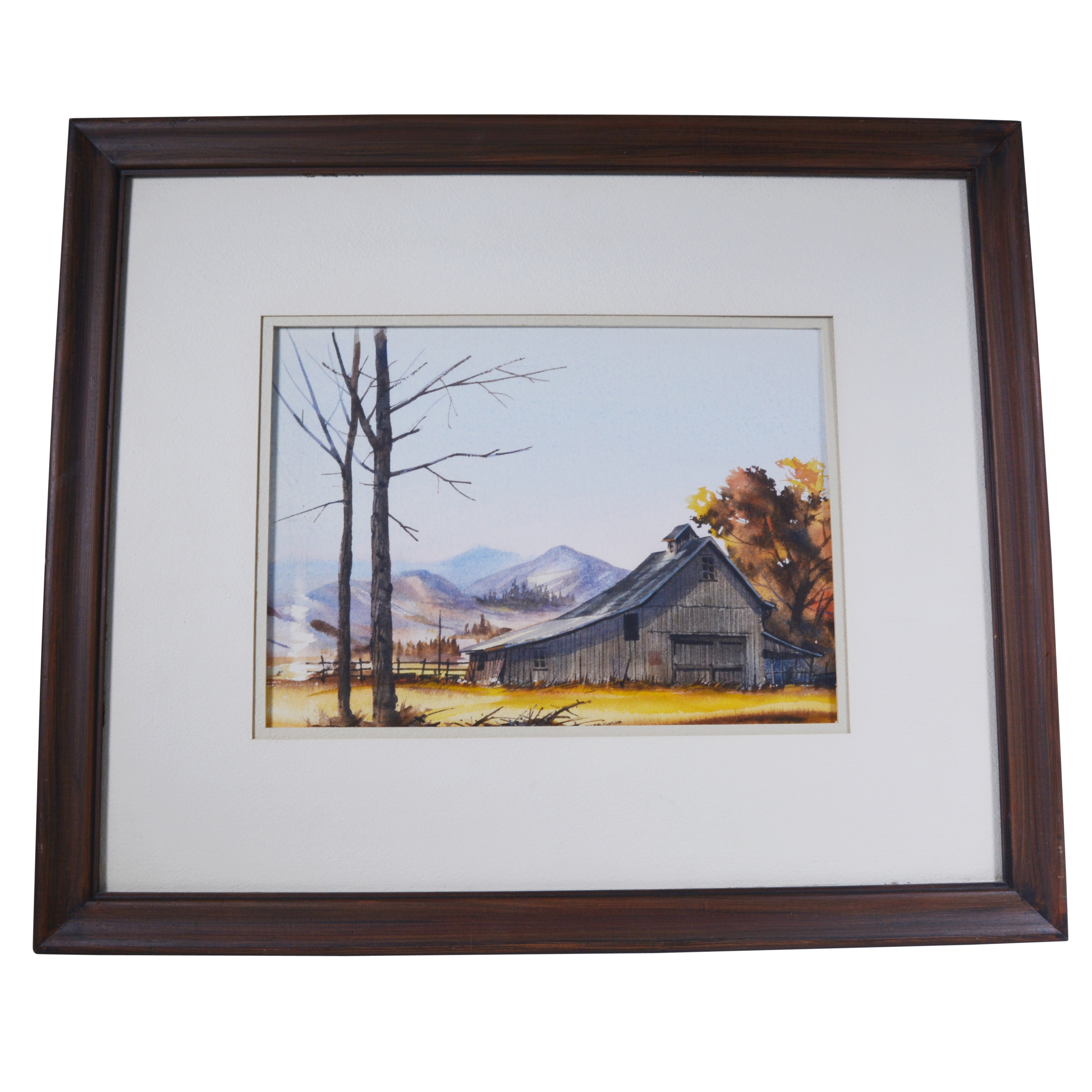 Watercolor Painting of Rural Landscape