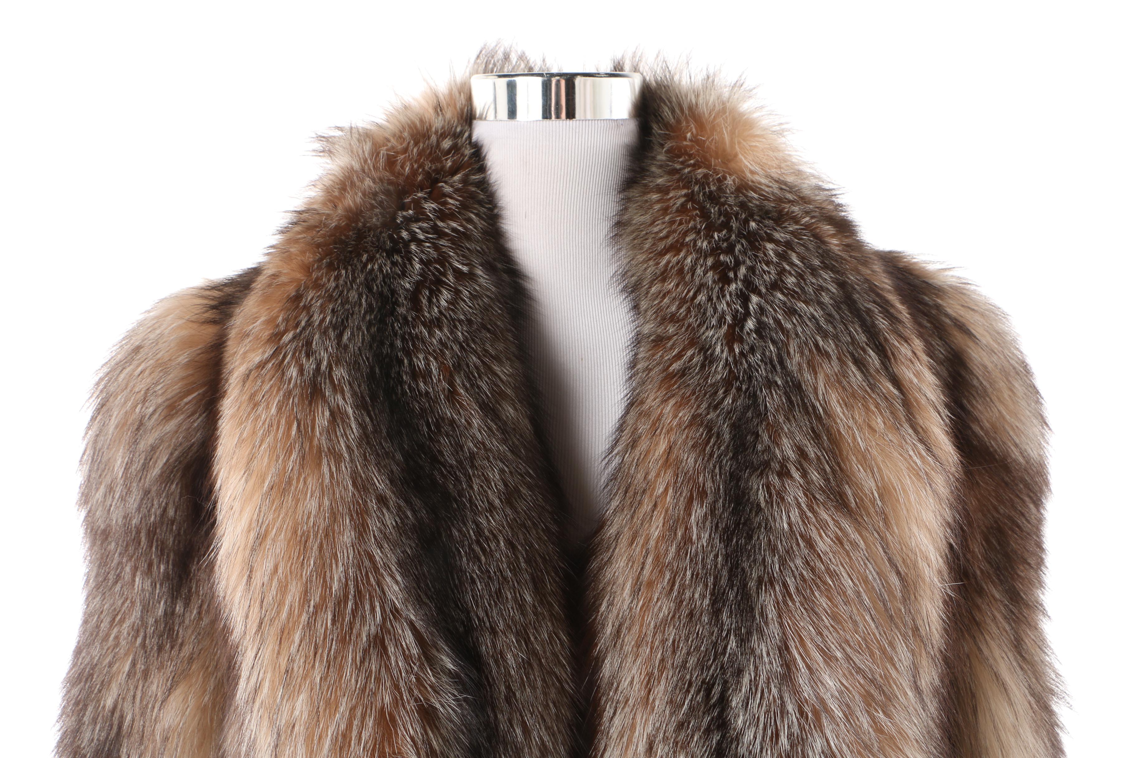 Women's Vintage Gartenhaus Furs Full-Length Crystal Fox Fur Coat