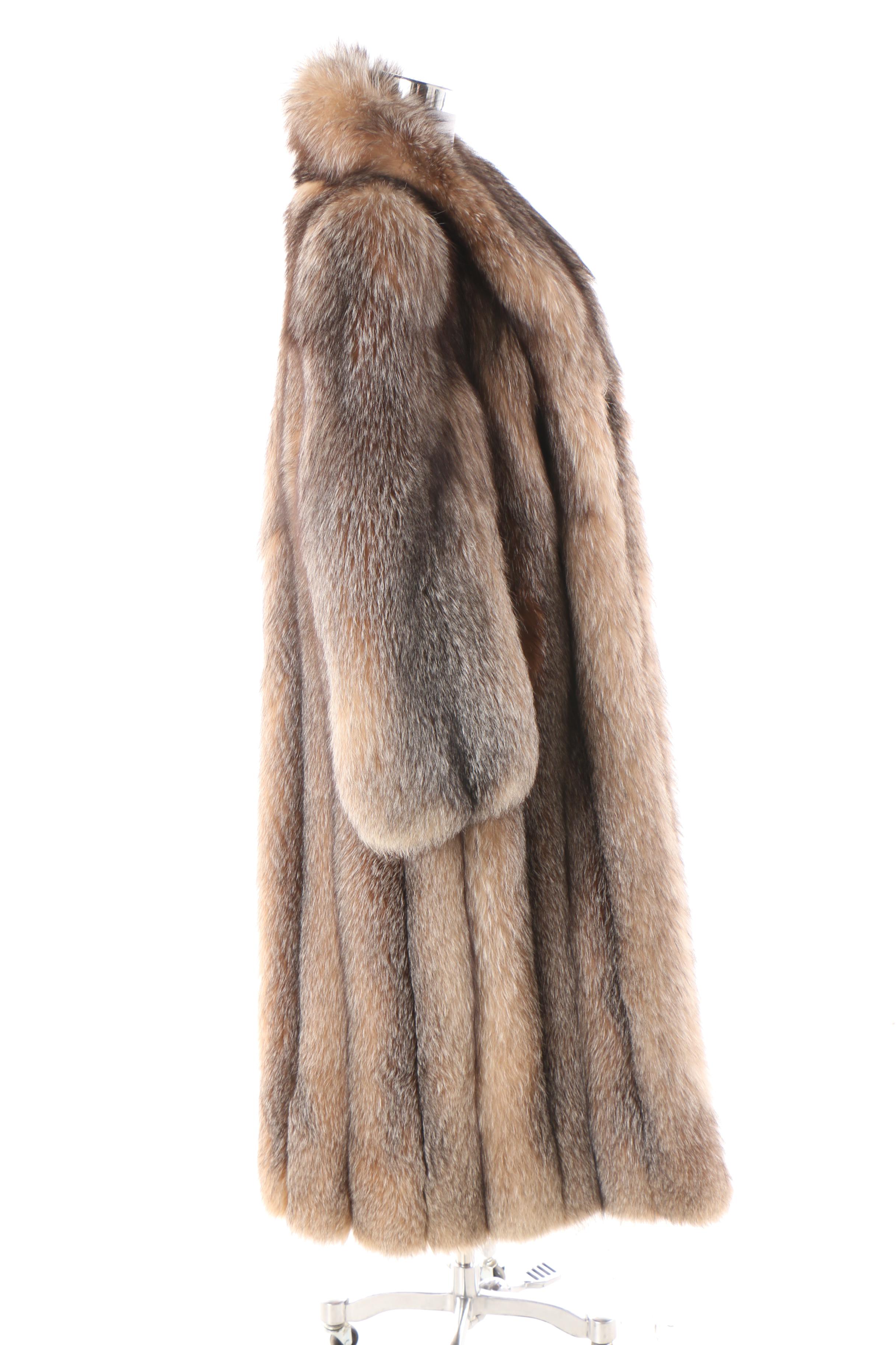 Women's Vintage Gartenhaus Furs Full-Length Crystal Fox Fur Coat