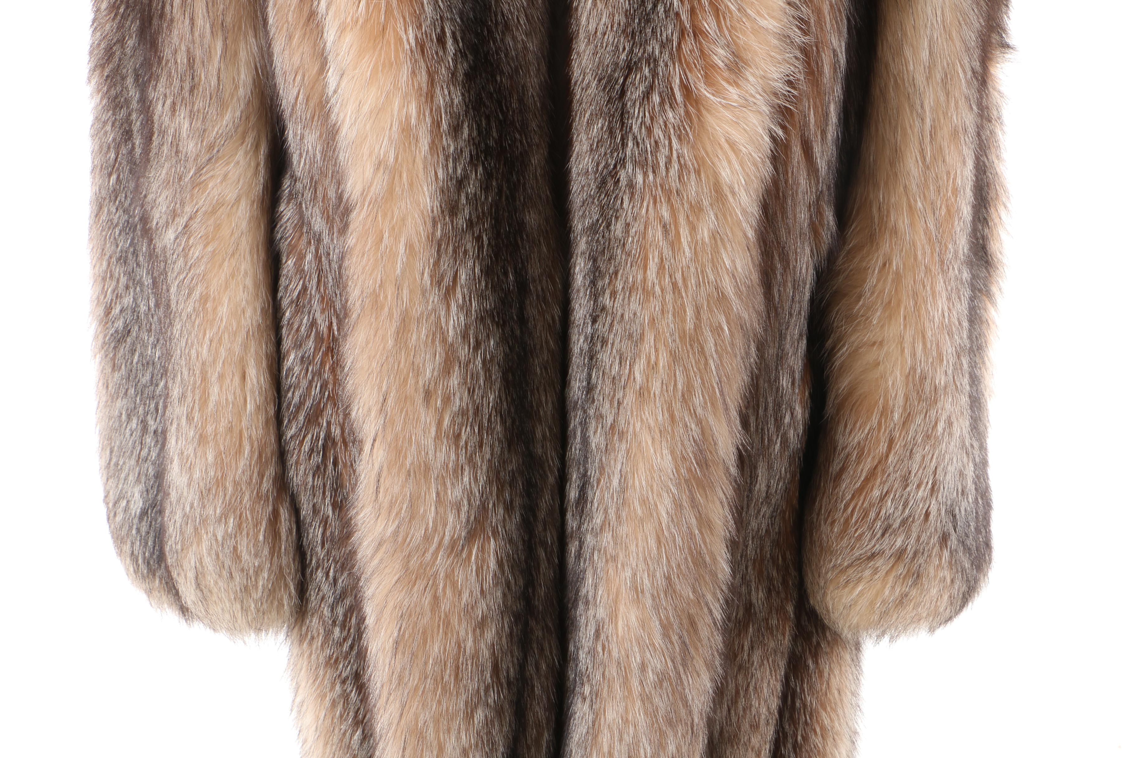 Women's Vintage Gartenhaus Furs Full-Length Crystal Fox Fur Coat
