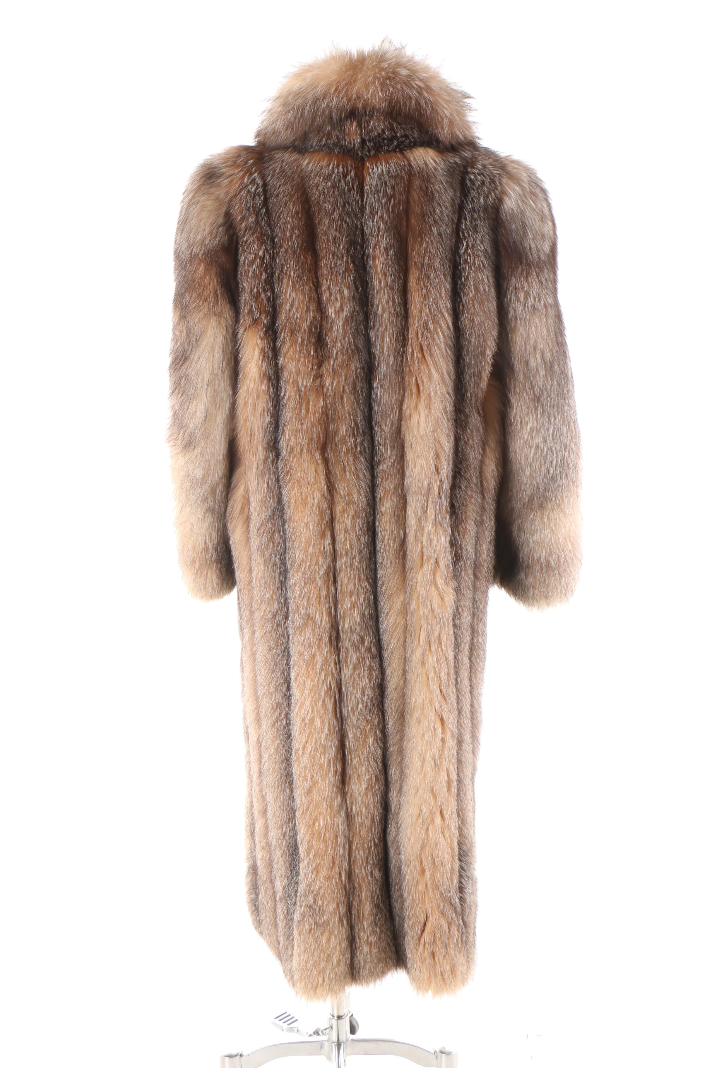 Women's Vintage Gartenhaus Furs Full-Length Crystal Fox Fur Coat