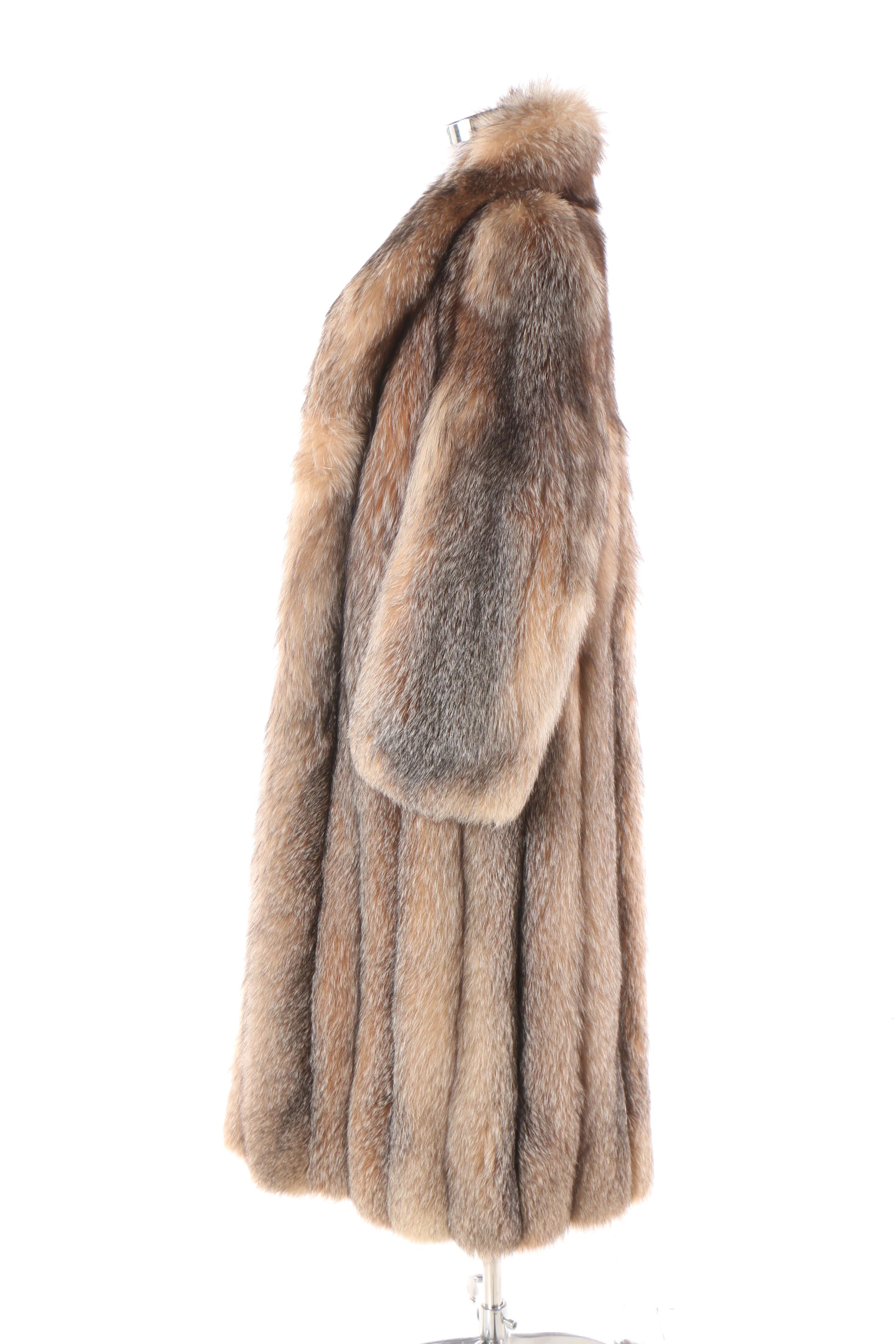 Women's Vintage Gartenhaus Furs Full-Length Crystal Fox Fur Coat