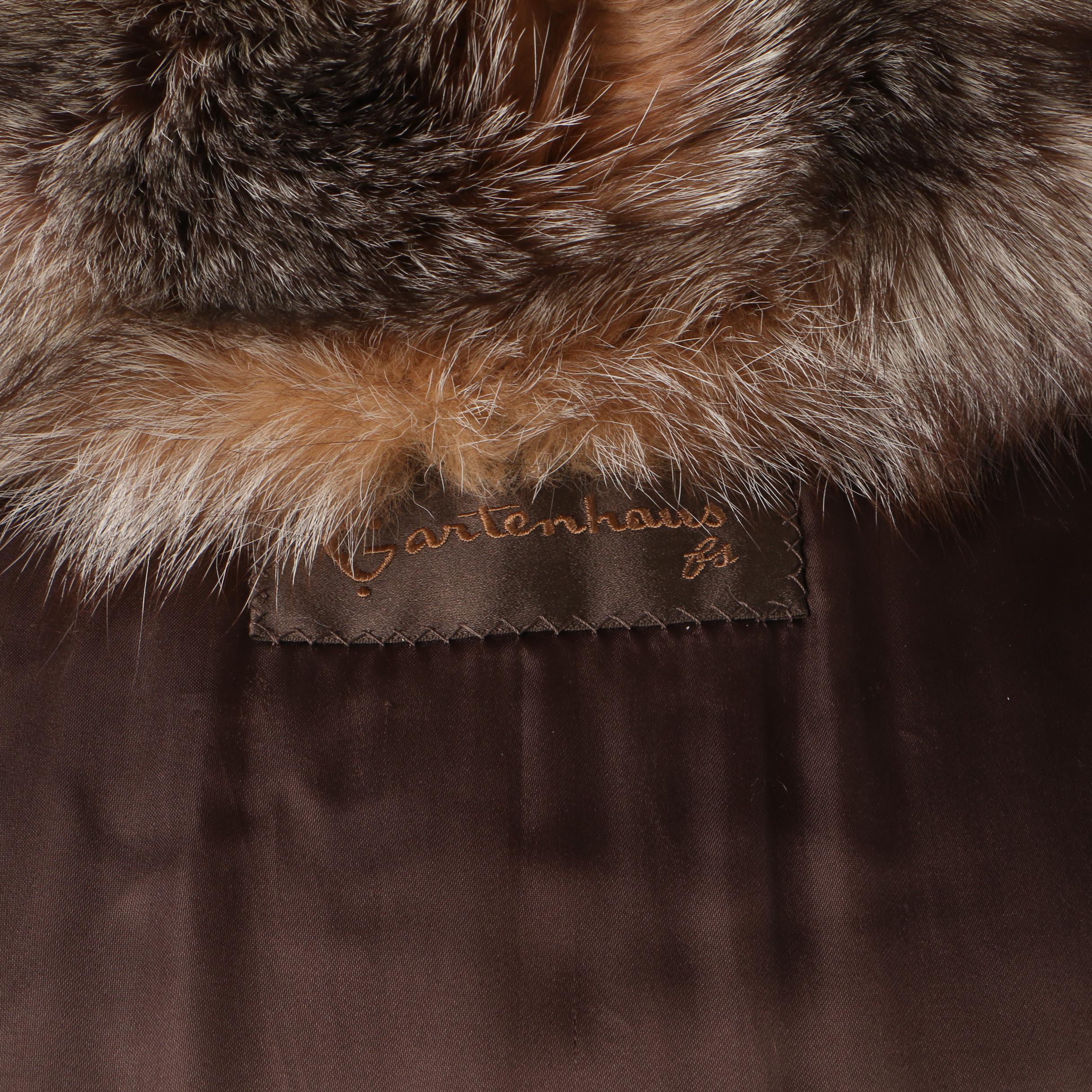 Women's Vintage Gartenhaus Furs Full-Length Crystal Fox Fur Coat