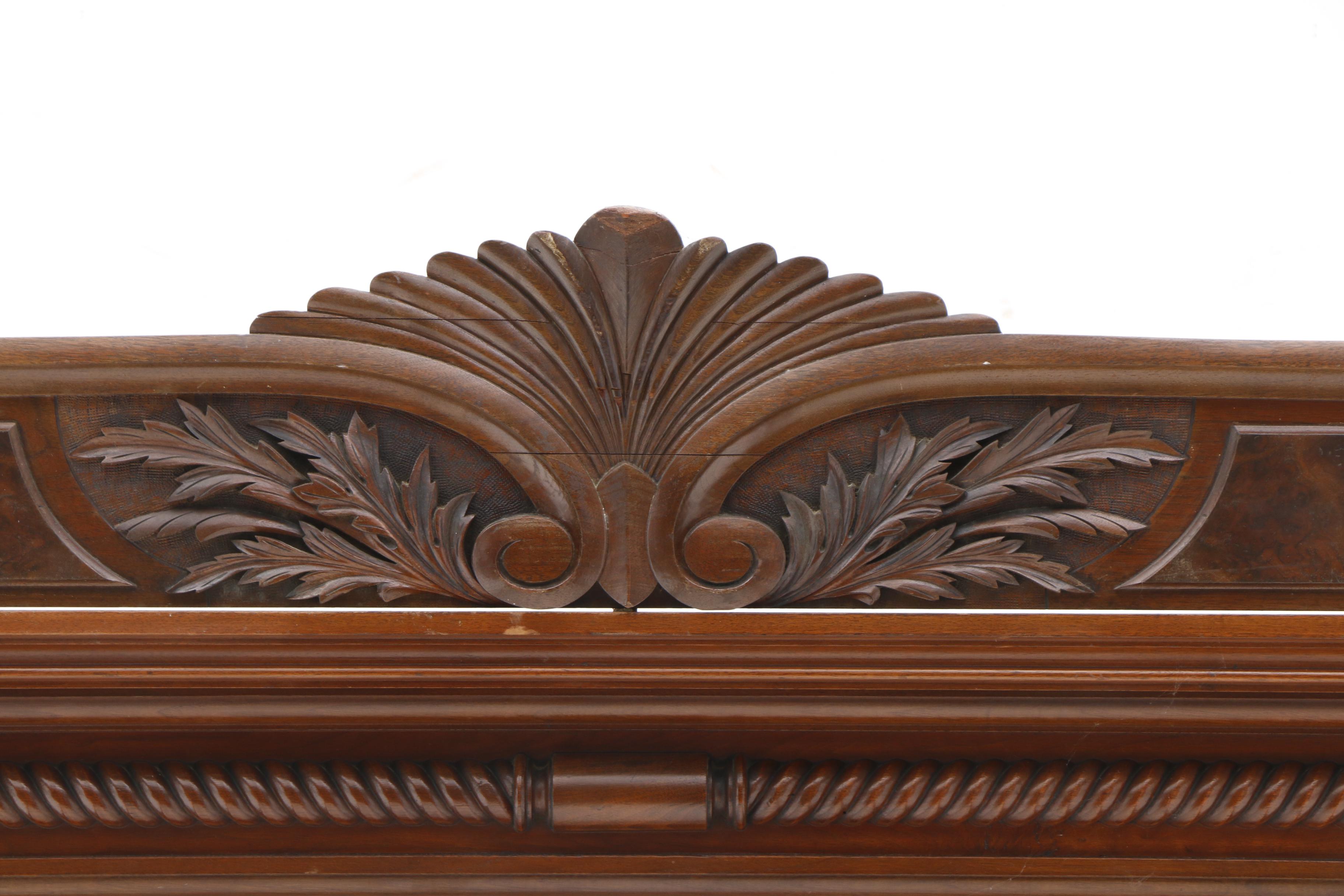 Antique Eastlake Walnut Bed Frame