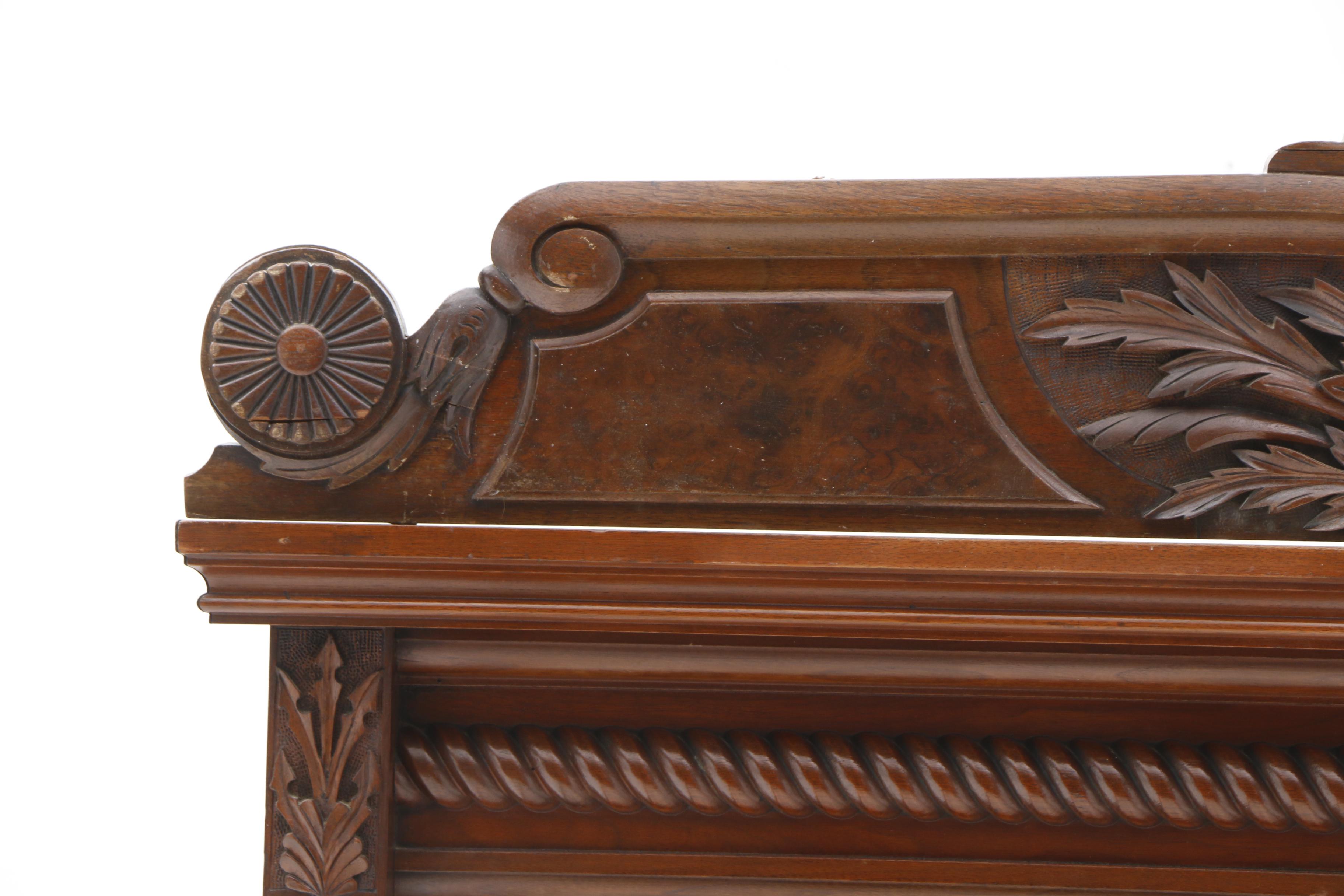 Antique Eastlake Walnut Bed Frame