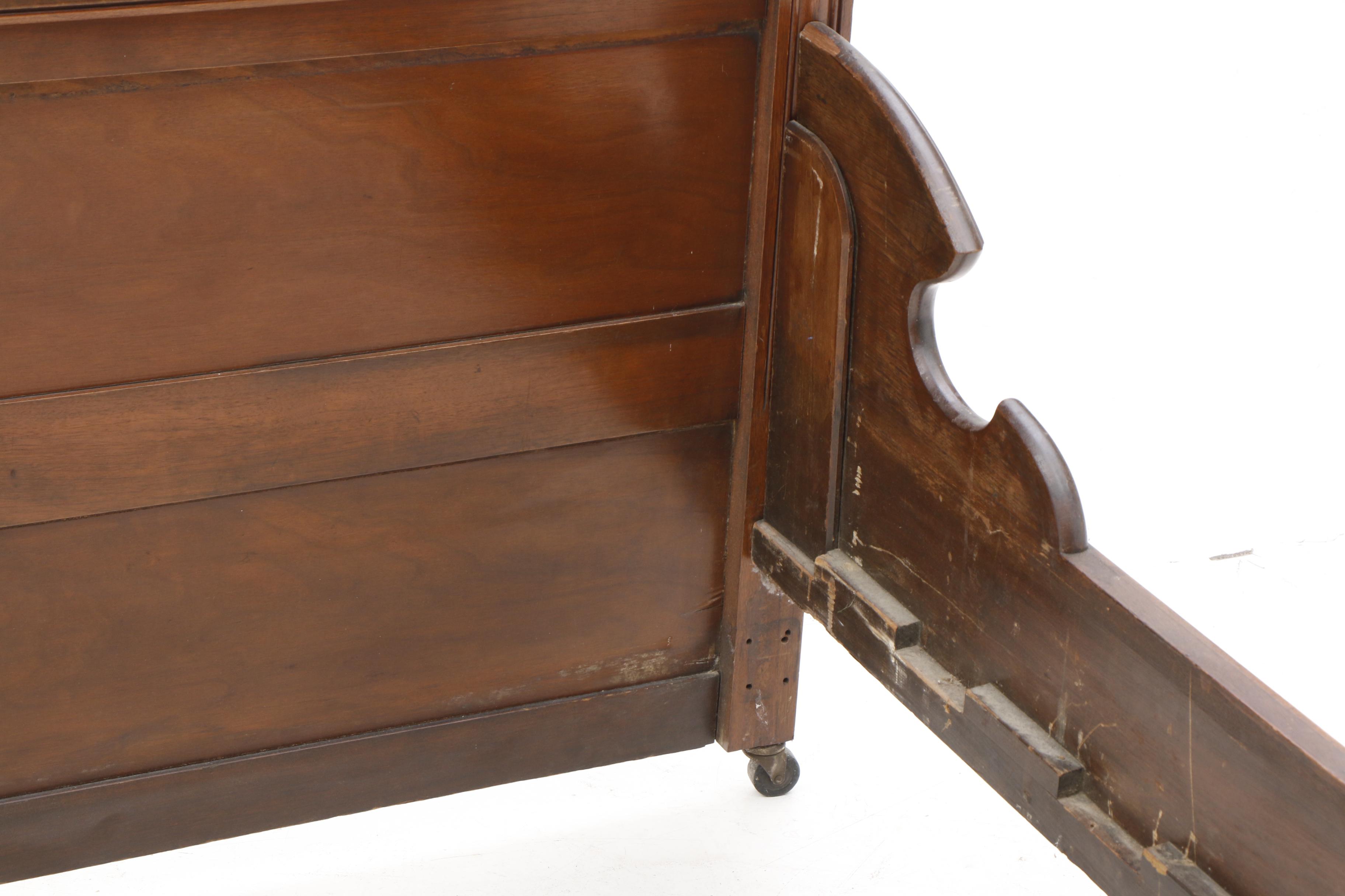 Antique Eastlake Walnut Bed Frame