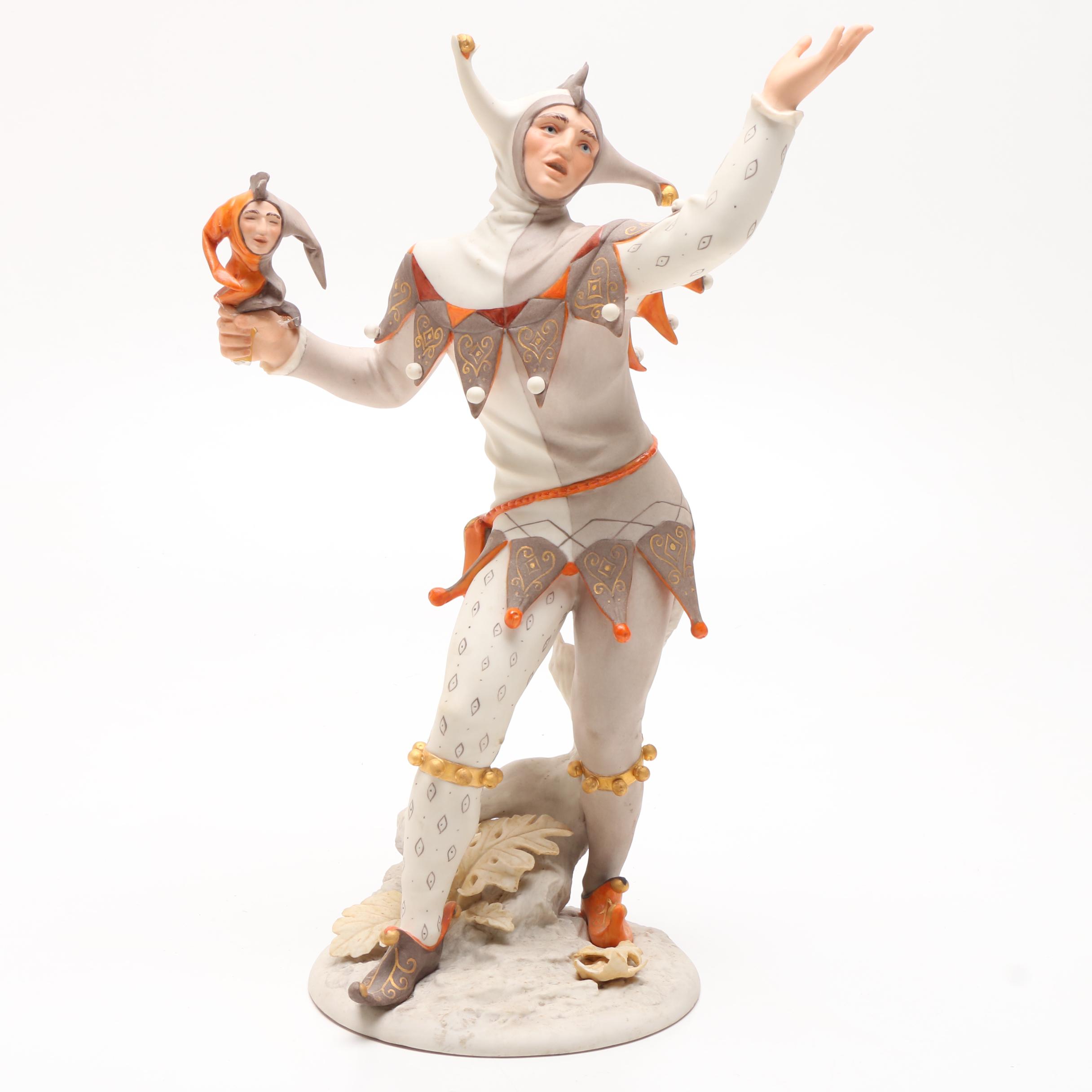 Vintage Cybis Porcelain "Court Jester" and "Harlequin"