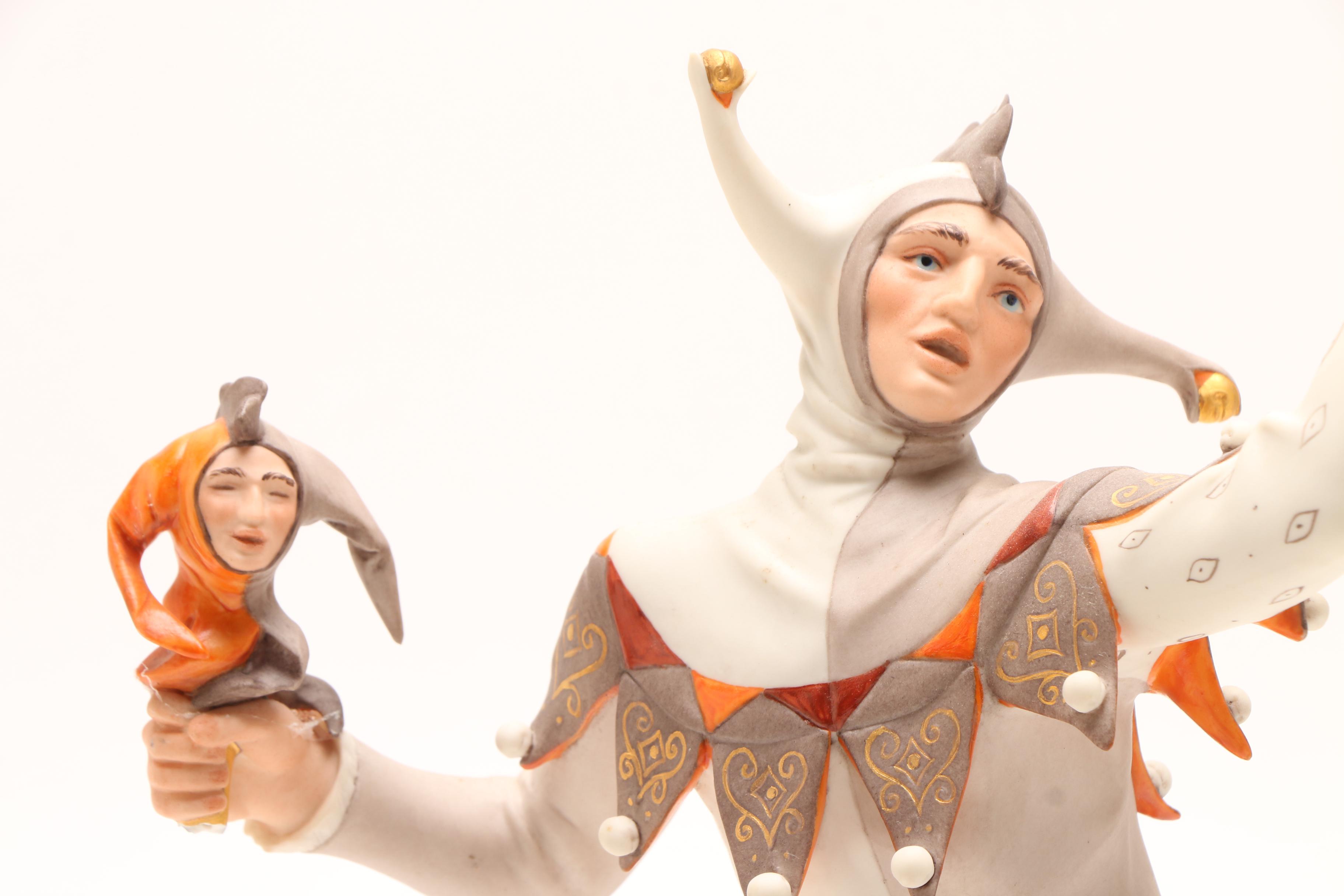 Vintage Cybis Porcelain "Court Jester" and "Harlequin"