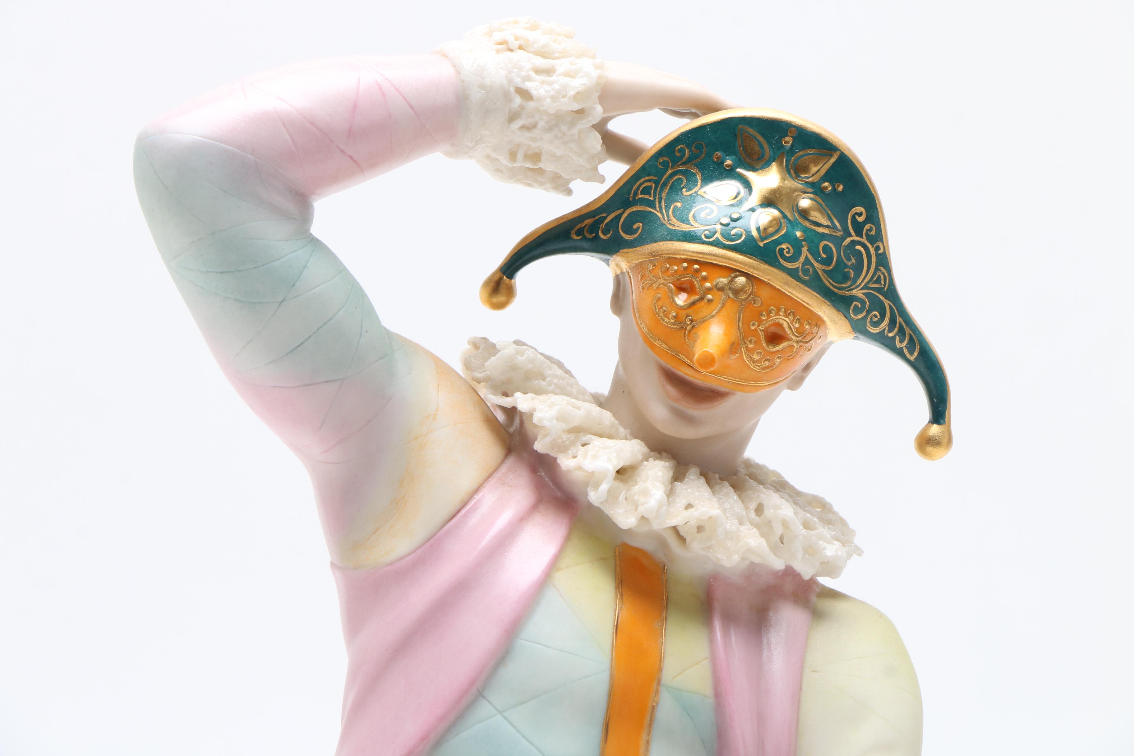 Vintage Cybis Porcelain "Court Jester" and "Harlequin"