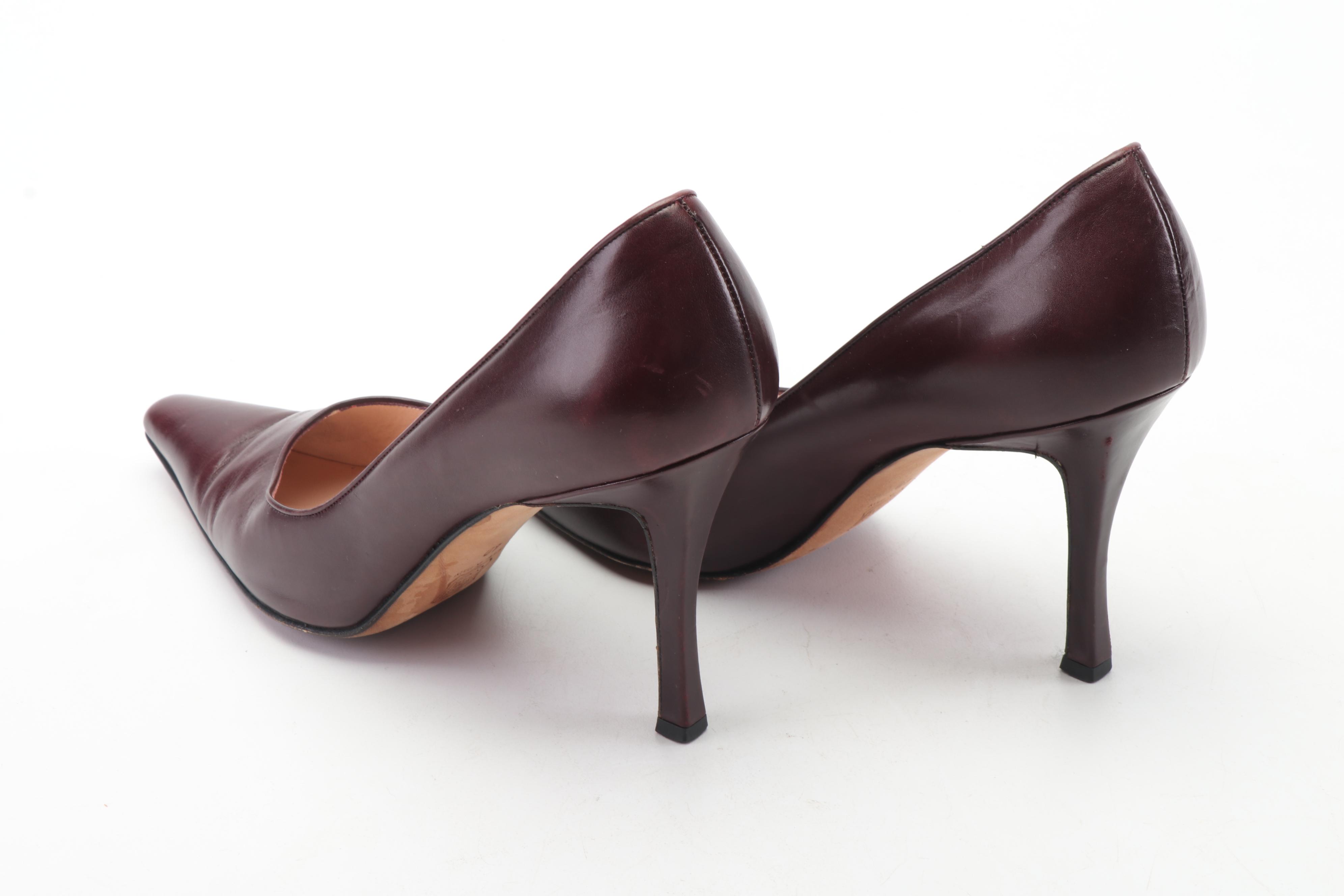 Gianni Milanesi Burgundy Leather Pumps, Made in Italy
