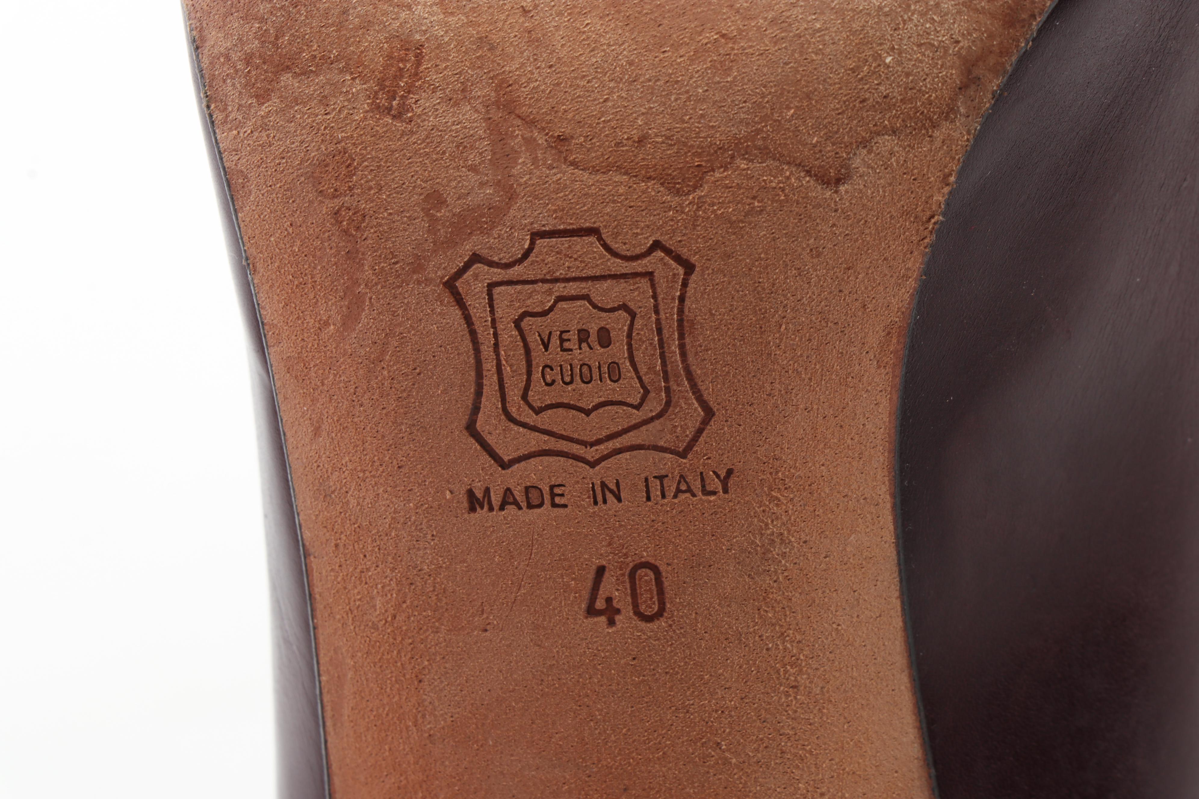 Gianni Milanesi Burgundy Leather Pumps, Made in Italy