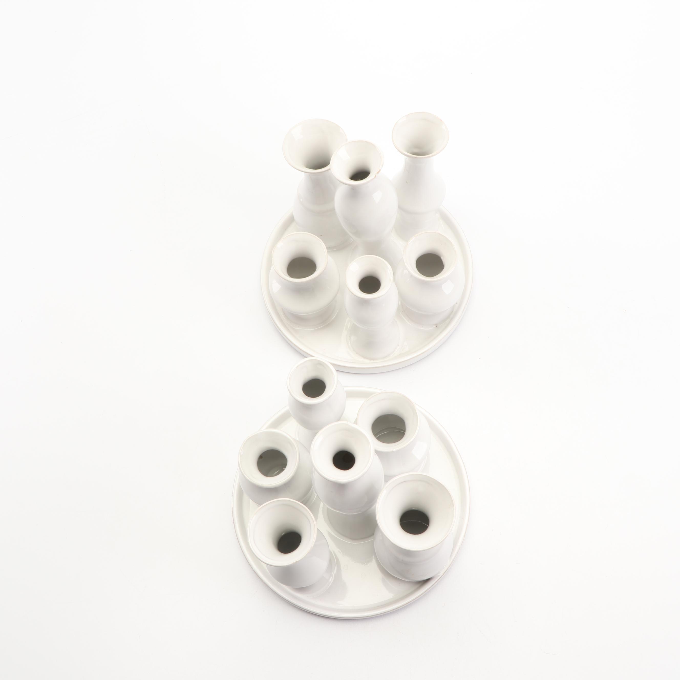 Contemporary White Ceramic Tulipieres