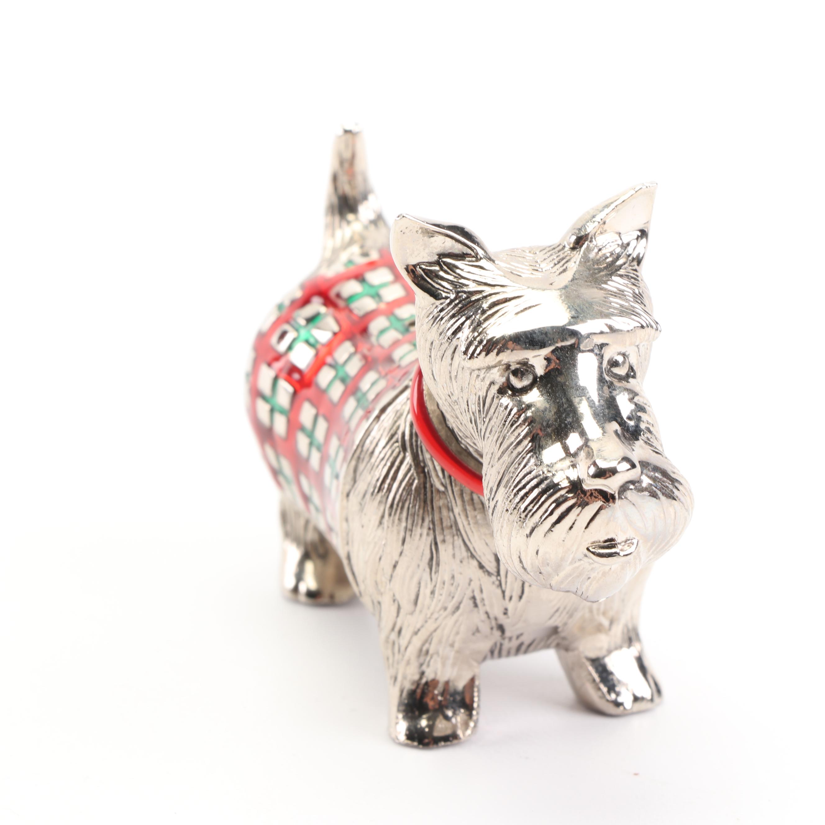 Metal Scotty Dog and Zebra Themed Shakers