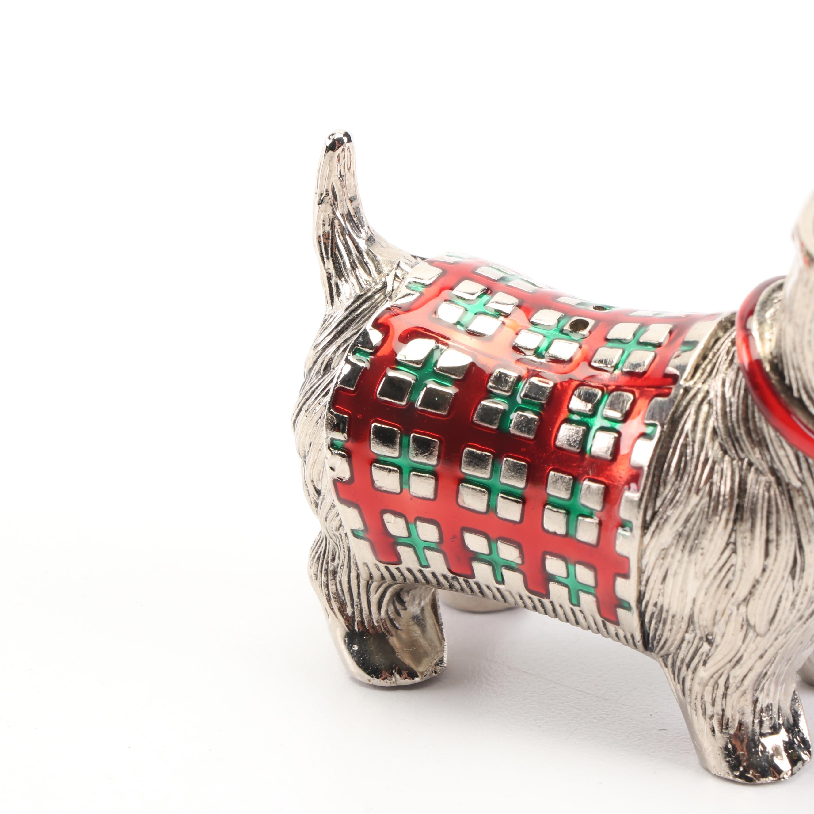 Metal Scotty Dog and Zebra Themed Shakers