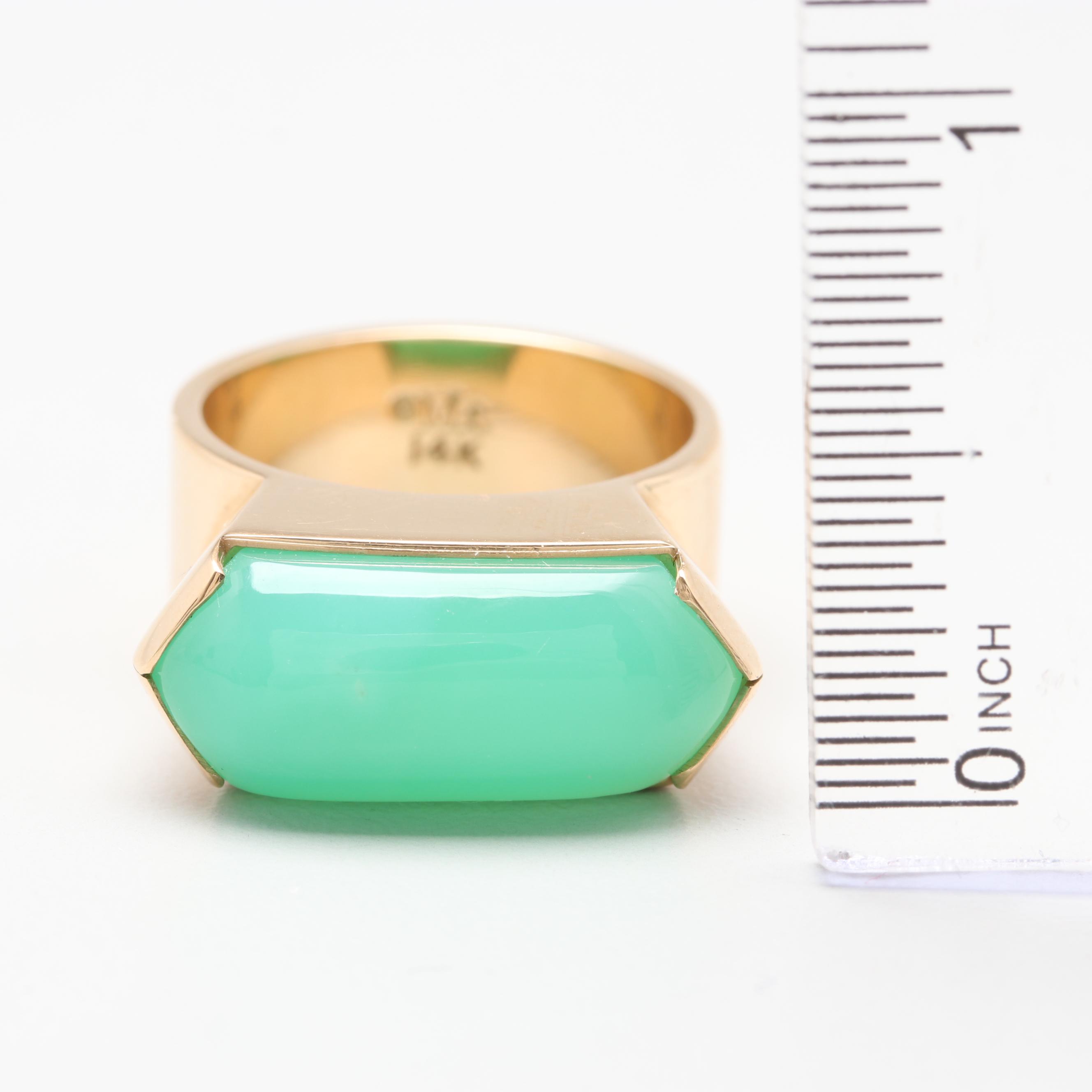 Mignon Faget 14K Yellow Gold Chrysoprase Ring