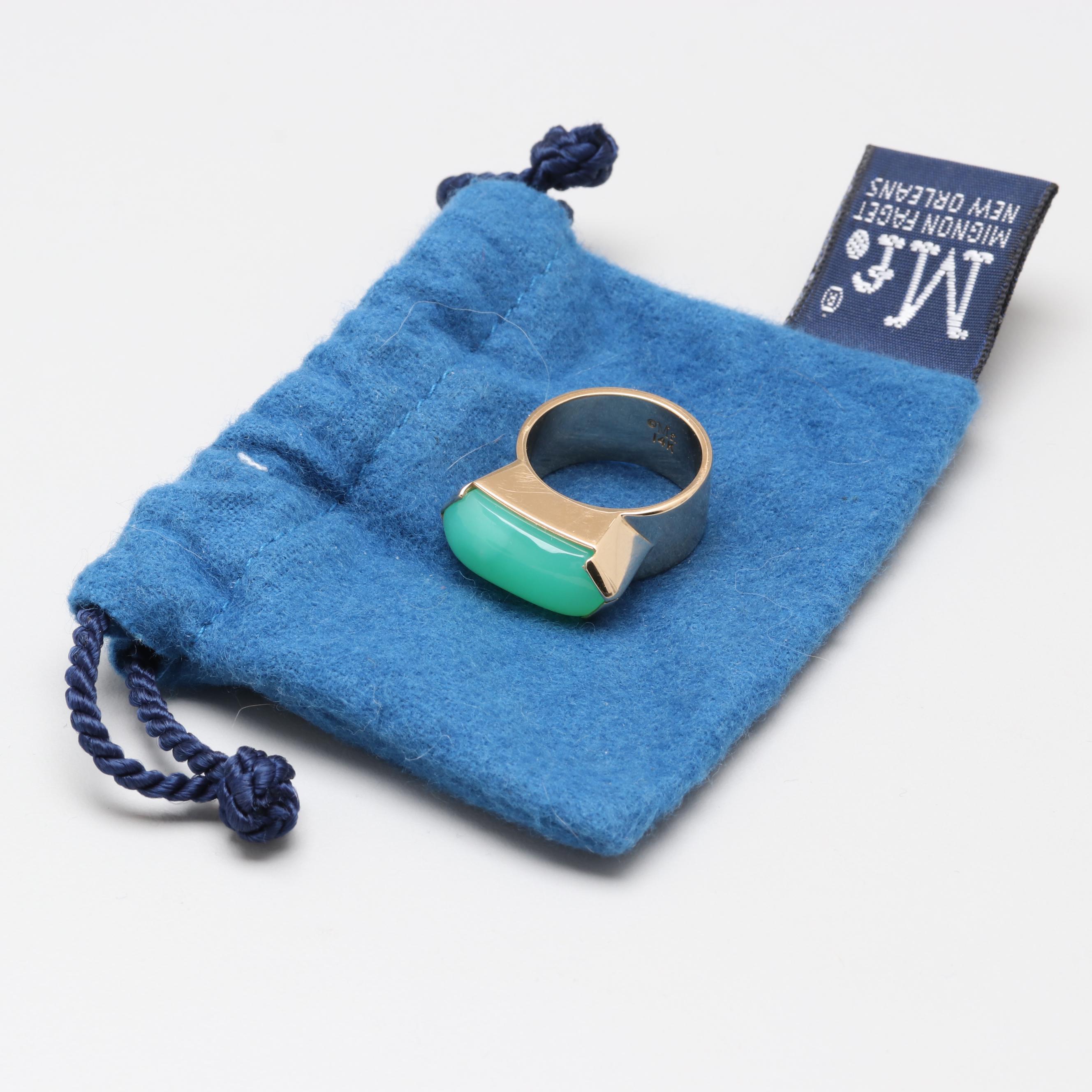 Mignon Faget 14K Yellow Gold Chrysoprase Ring