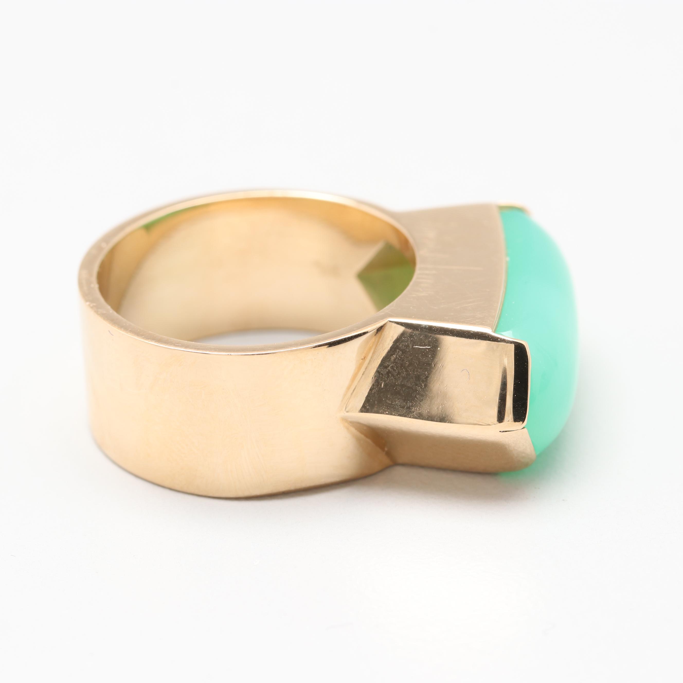 Mignon Faget 14K Yellow Gold Chrysoprase Ring