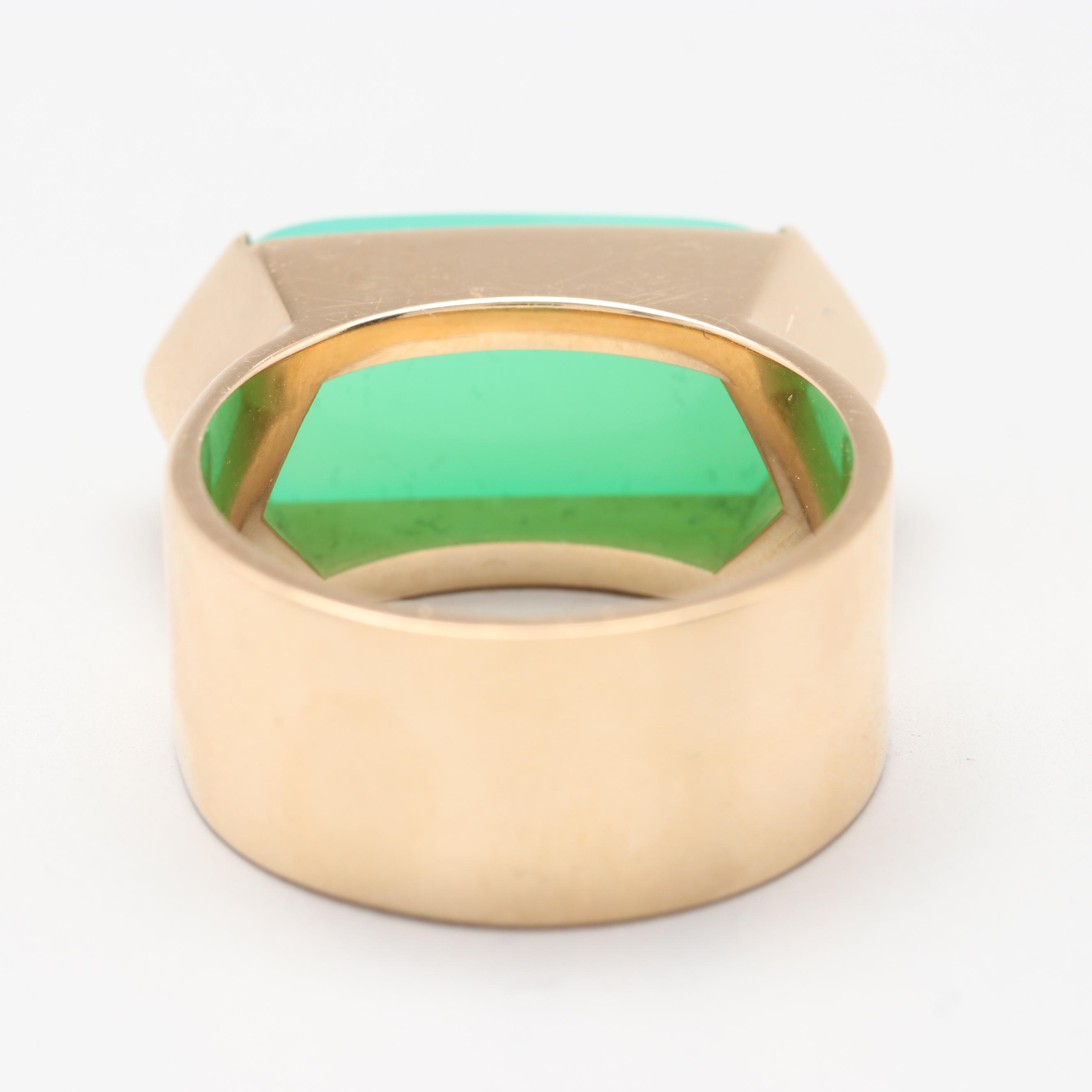 Mignon Faget 14K Yellow Gold Chrysoprase Ring