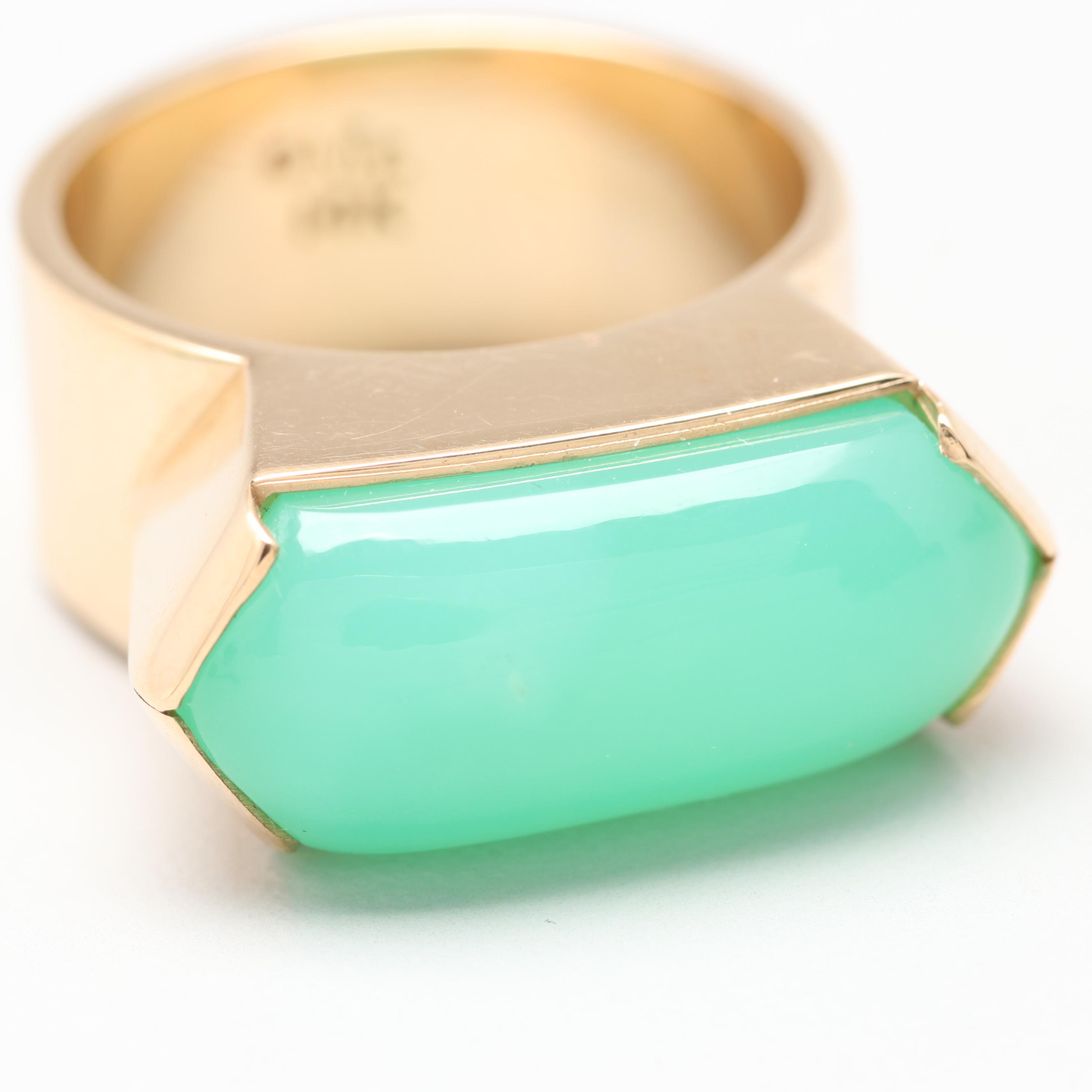 Mignon Faget 14K Yellow Gold Chrysoprase Ring