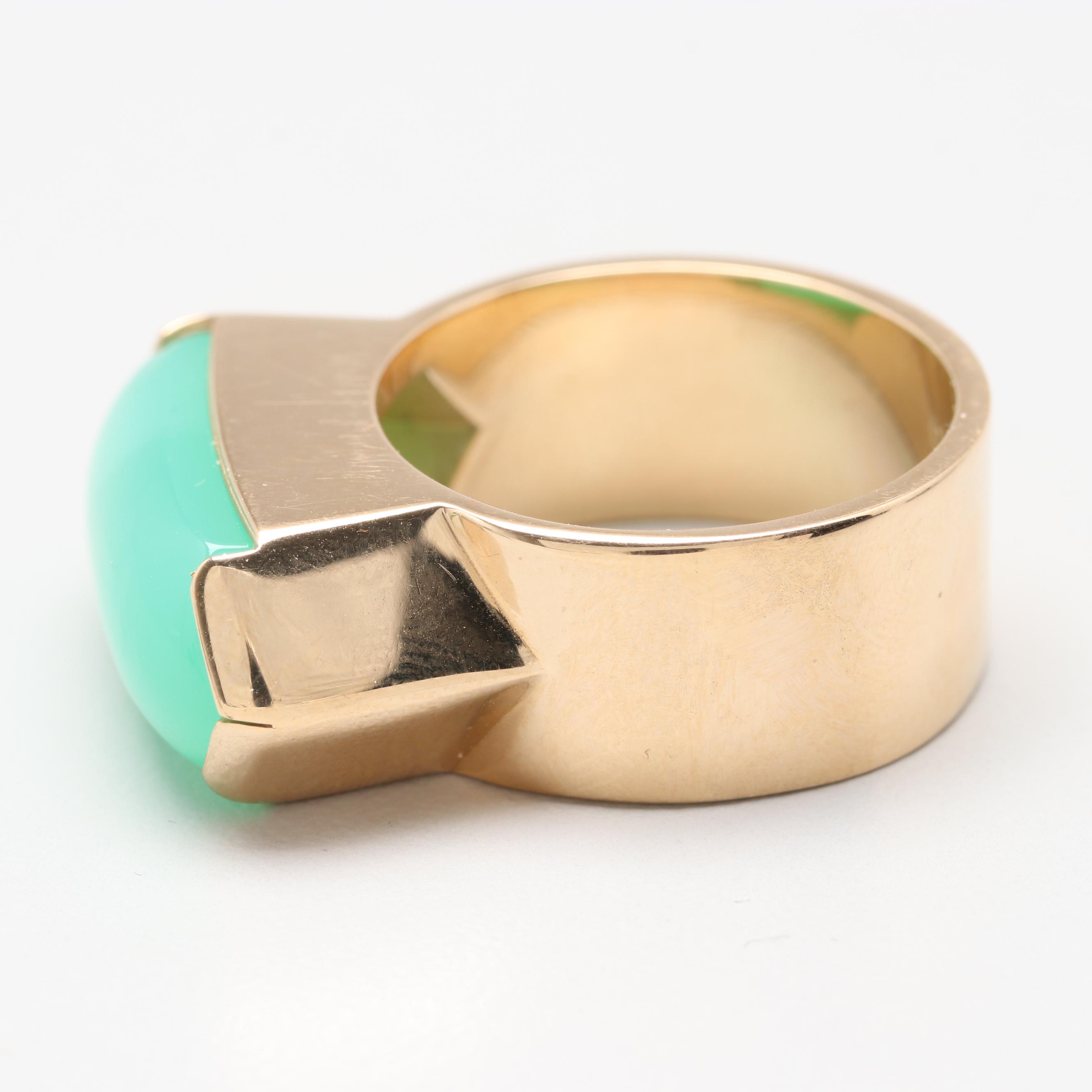 Mignon Faget 14K Yellow Gold Chrysoprase Ring