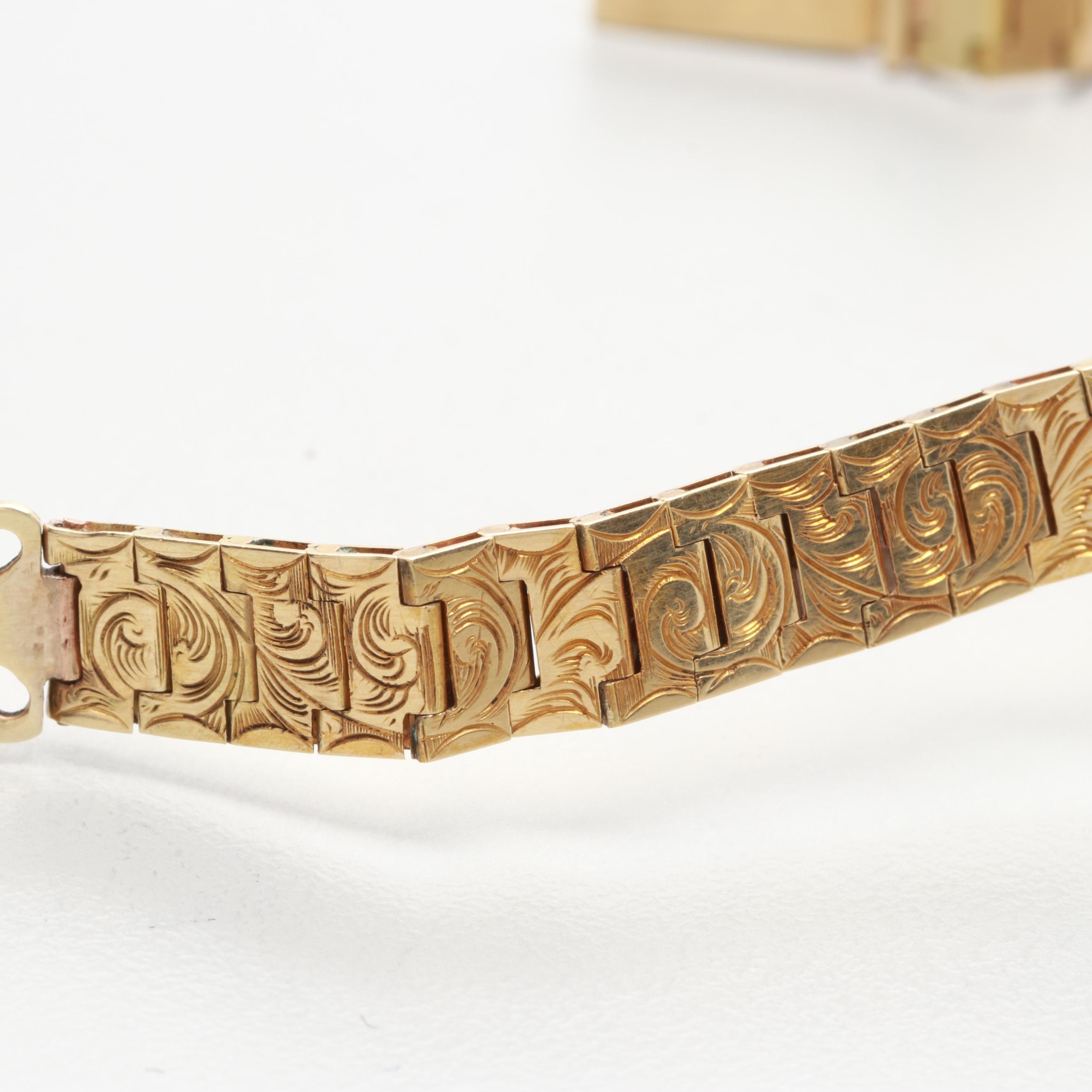 Mid Victorian 14K Yellow Gold 13.80 CT Amethyst Articulated Strap Bracelet