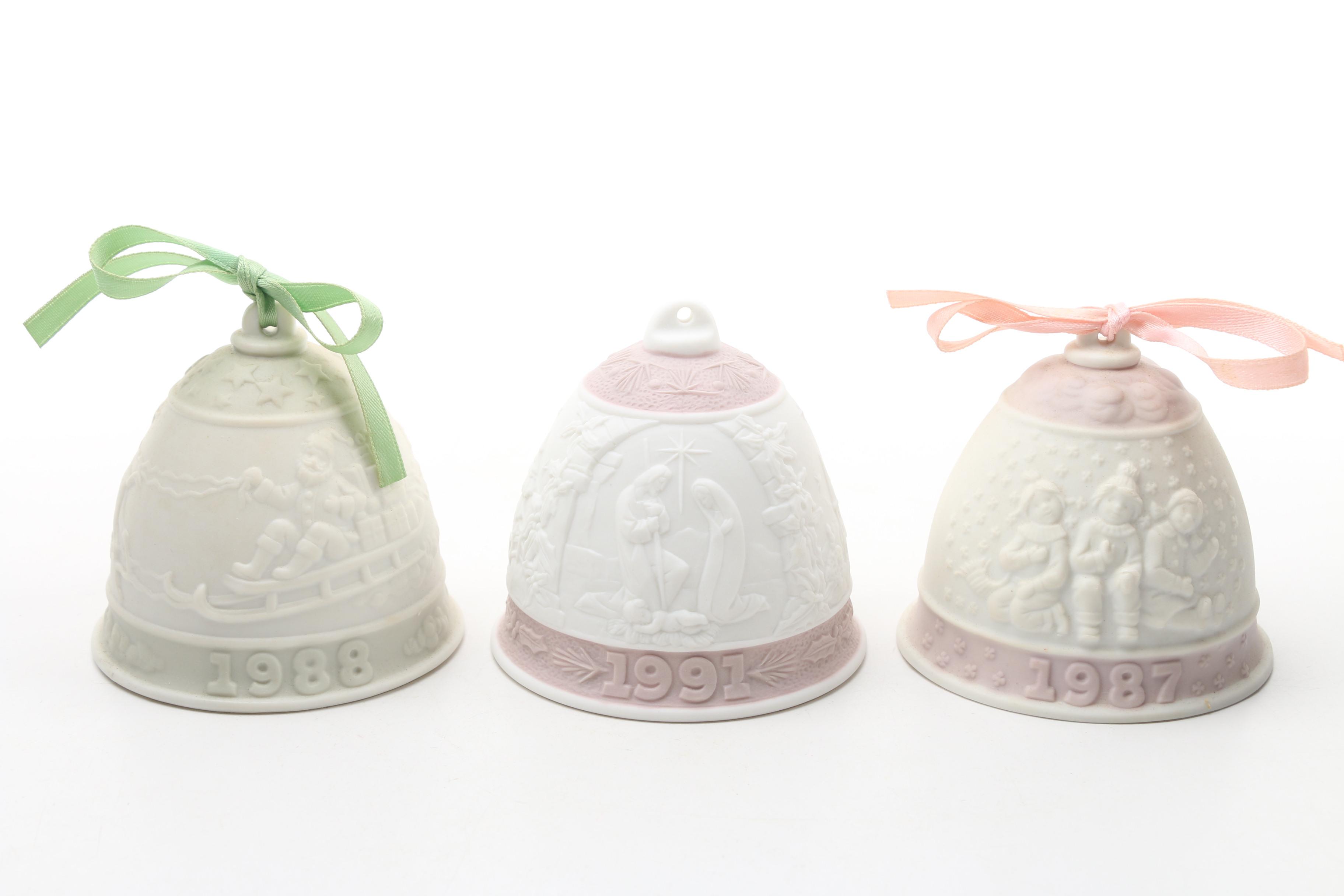 Lladró Porcelain Christmas Bells, 1987-1992